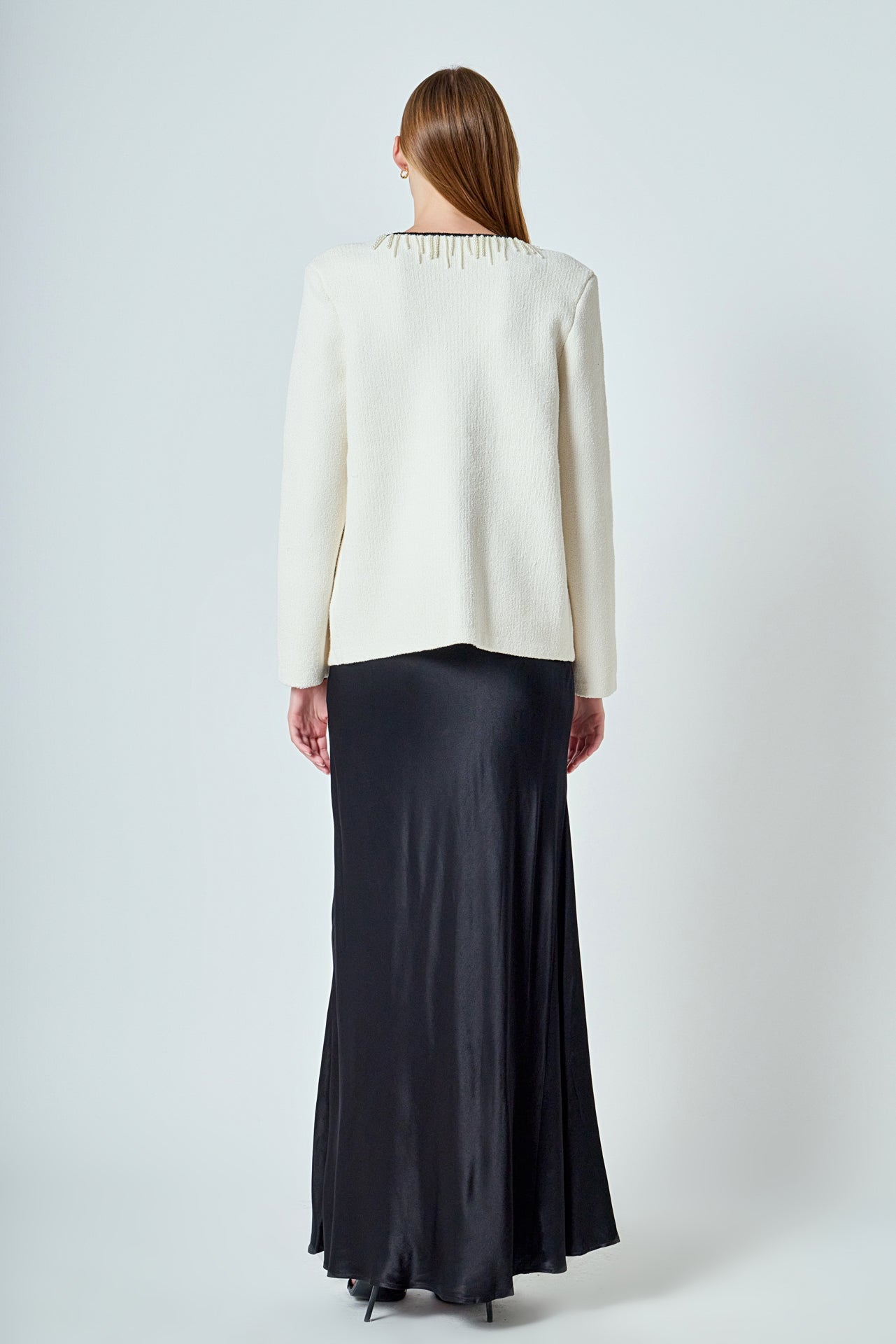 ENDLESS ROSE - Pearl Trim Knit Cardigan - JACKETS available at Objectrare