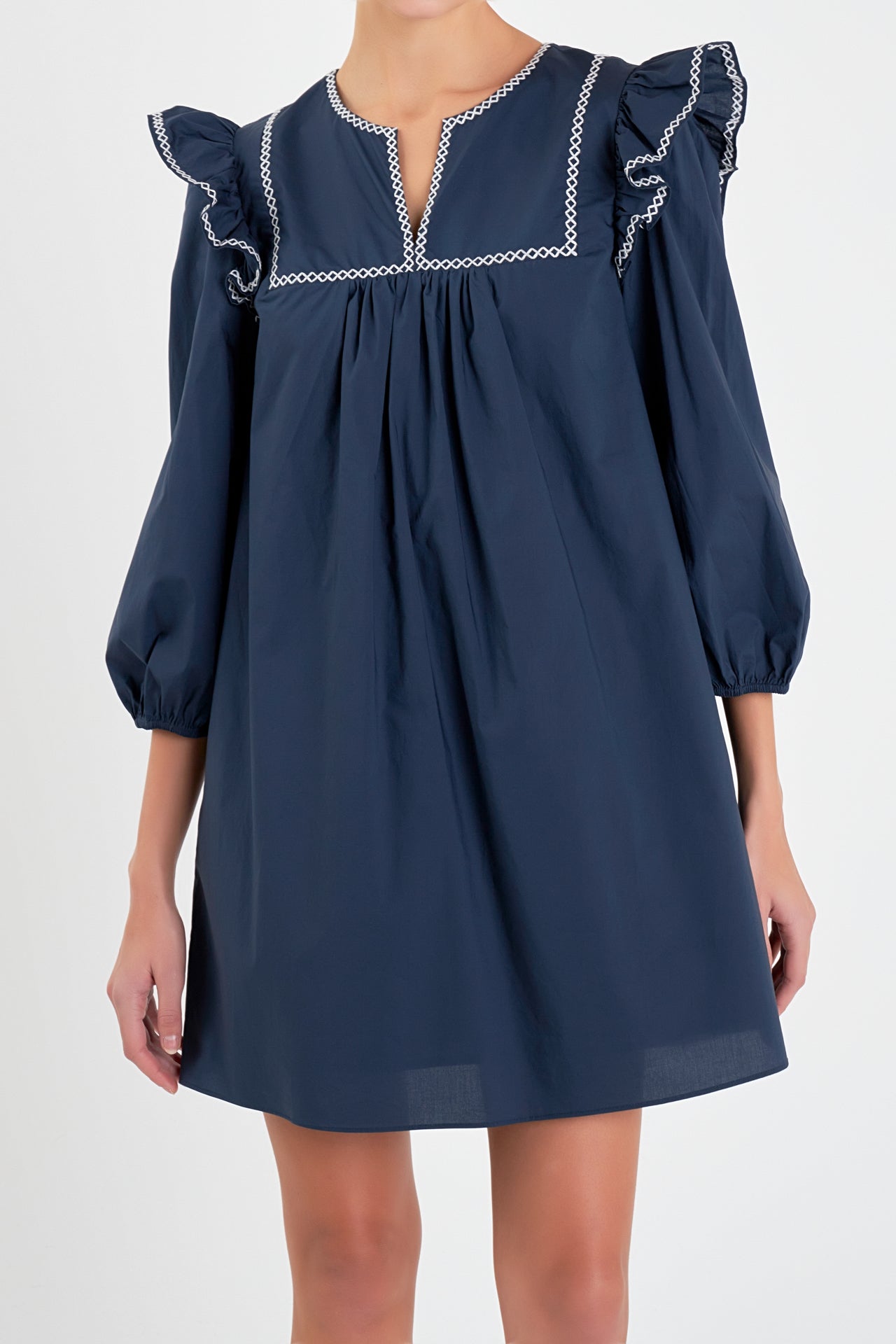 ENGLISH FACTORY - Contrast Embroidery Mini Dress - DRESSES available at Objectrare