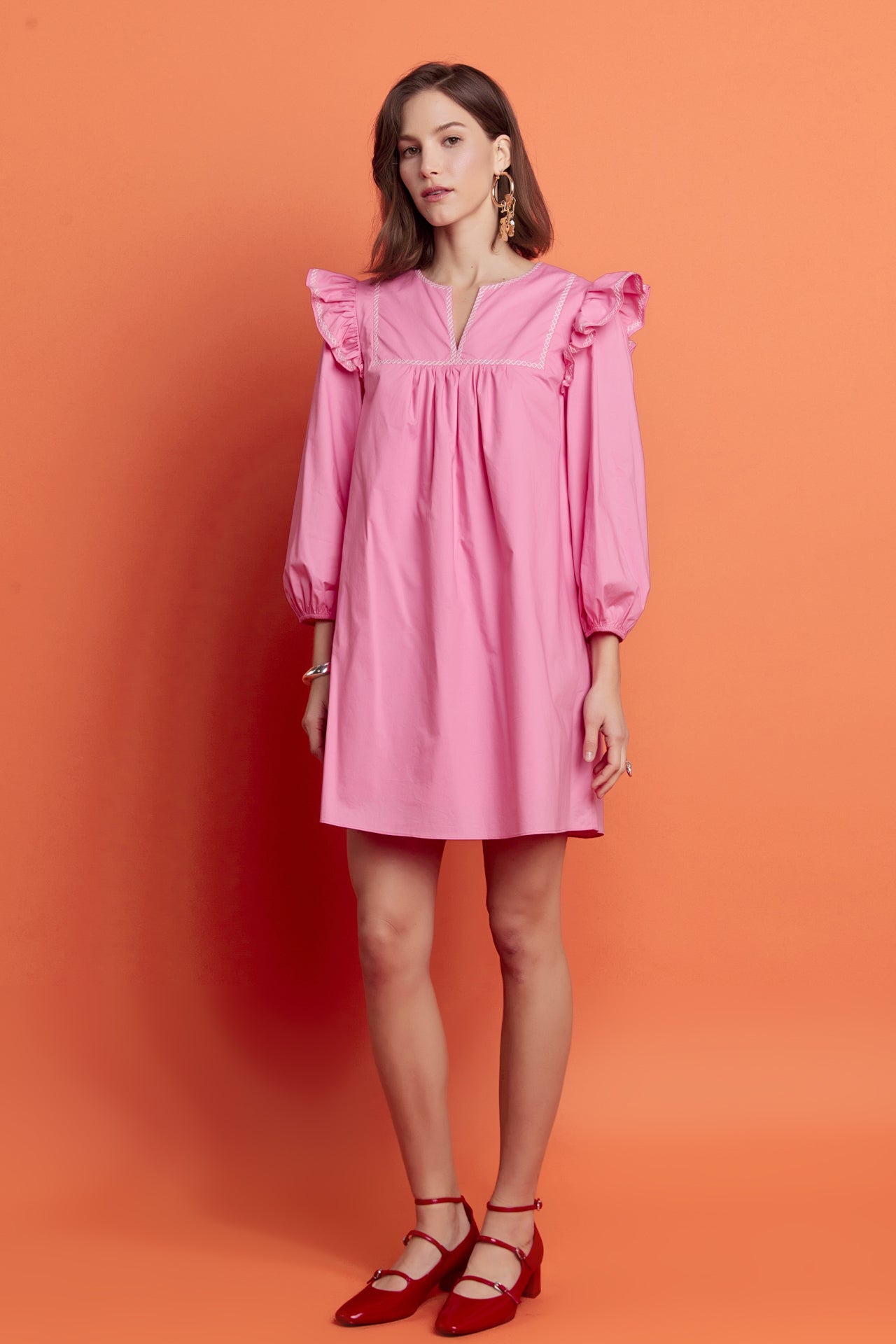 ENGLISH FACTORY - Contrast Embroidery Mini Dress - DRESSES available at Objectrare