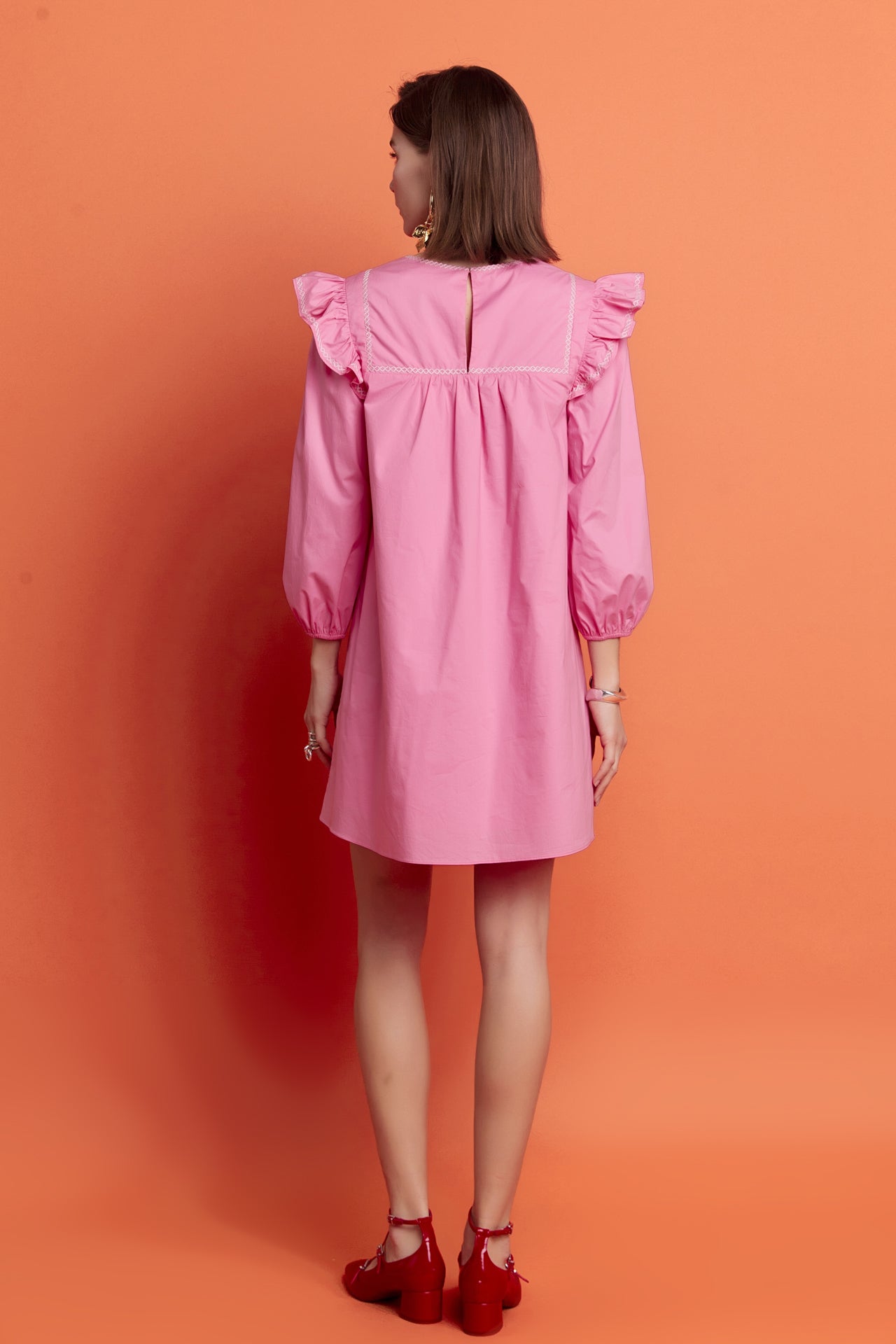 ENGLISH FACTORY - Contrast Embroidery Mini Dress - DRESSES available at Objectrare
