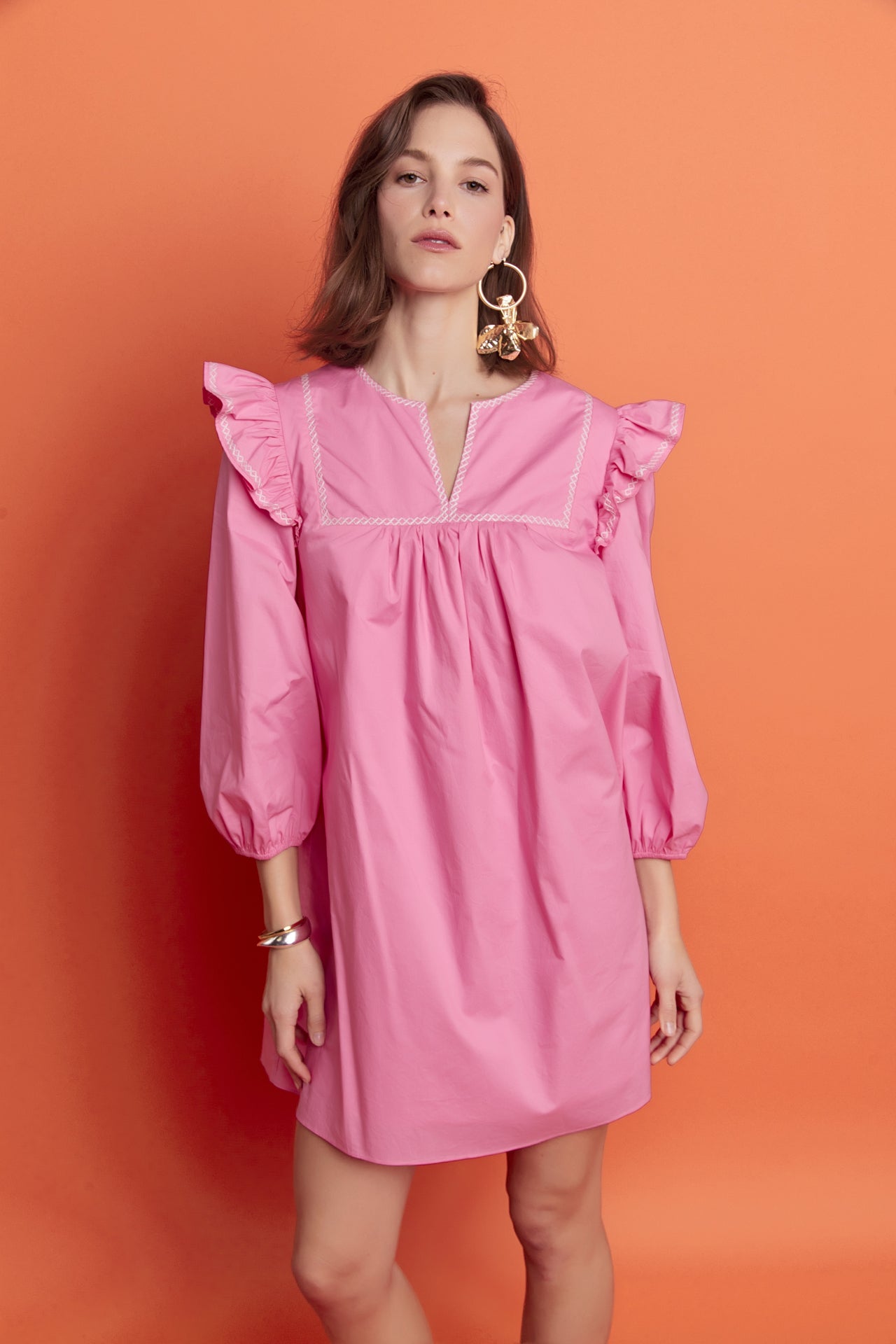ENGLISH FACTORY - Contrast Embroidery Mini Dress - DRESSES available at Objectrare