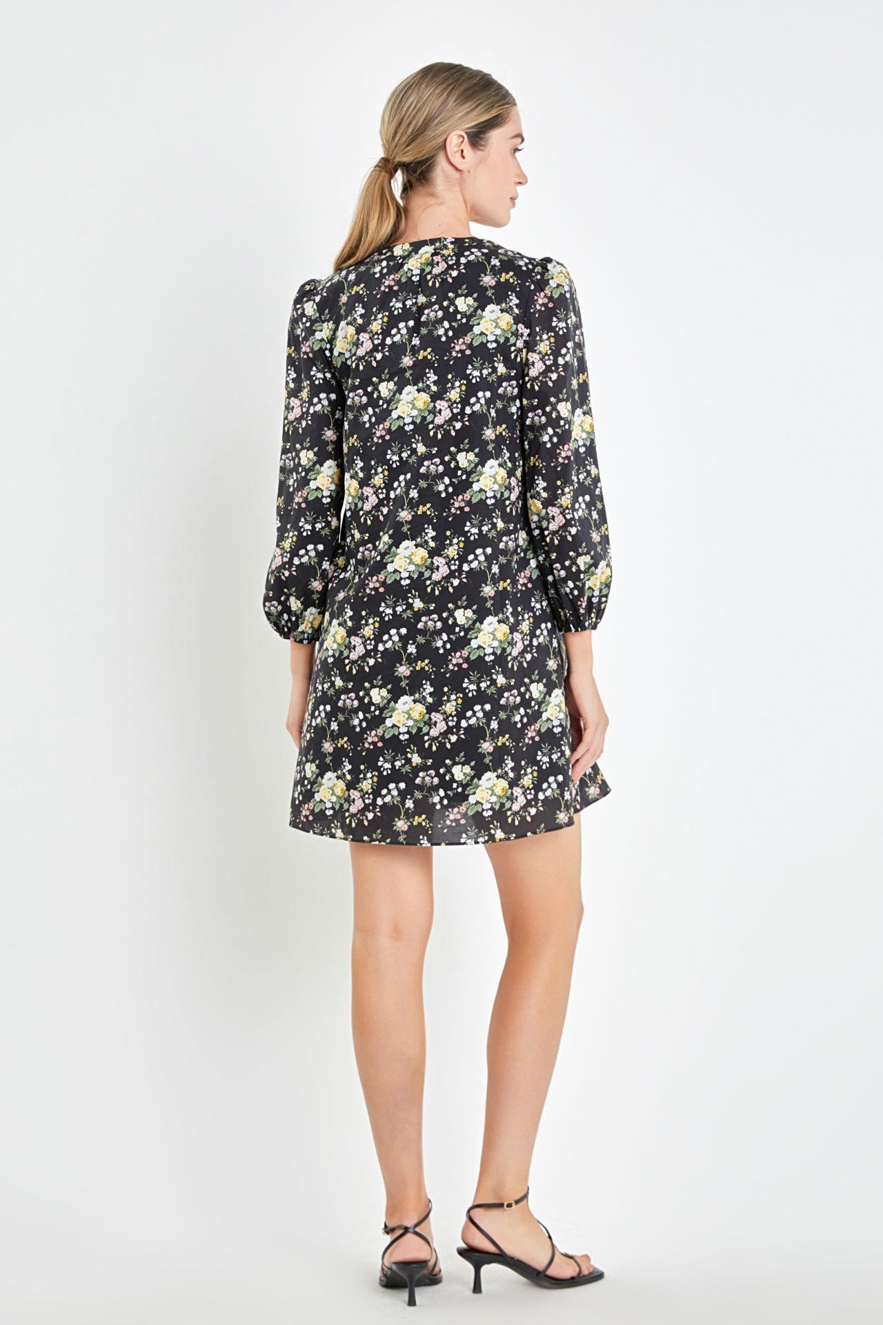 ENGLISH FACTORY - Pintuck Floral Mini Dress - DRESSES available at Objectrare