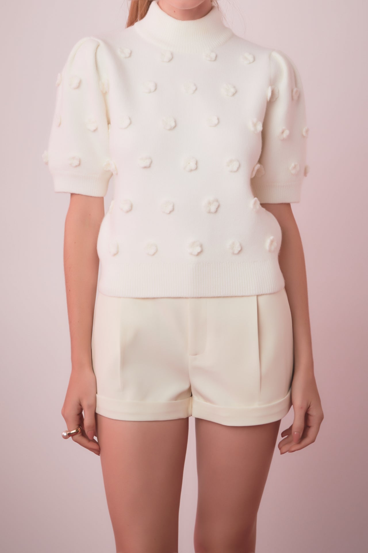 ENGLISH FACTORY - Flower Pompom Sweater - SWEATERS & KNITS available at Objectrare
