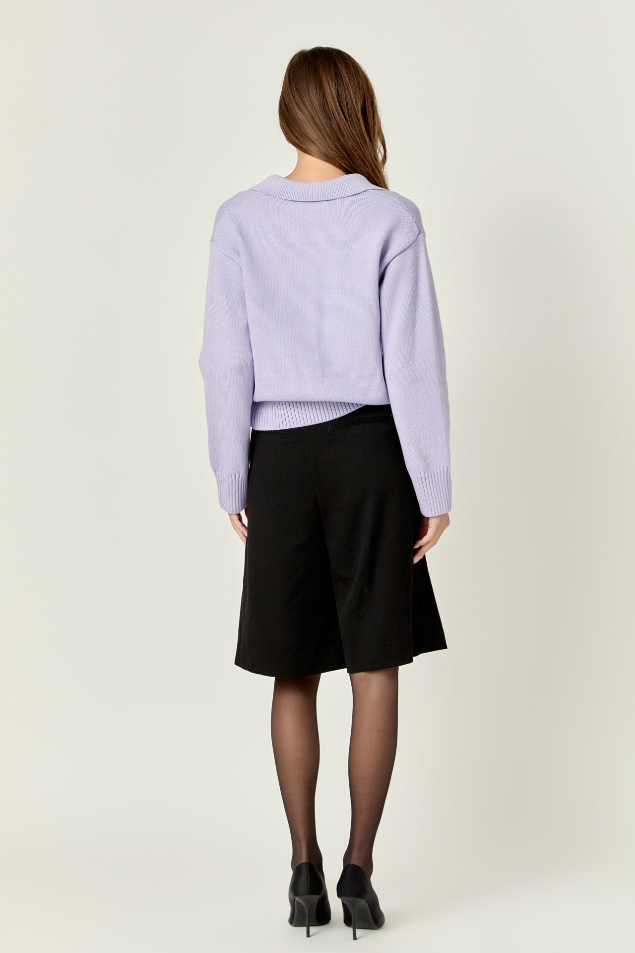 ENGLISH FACTORY - V-neckline with Collar Sweater - SWEATERS & KNITS available at Objectrare