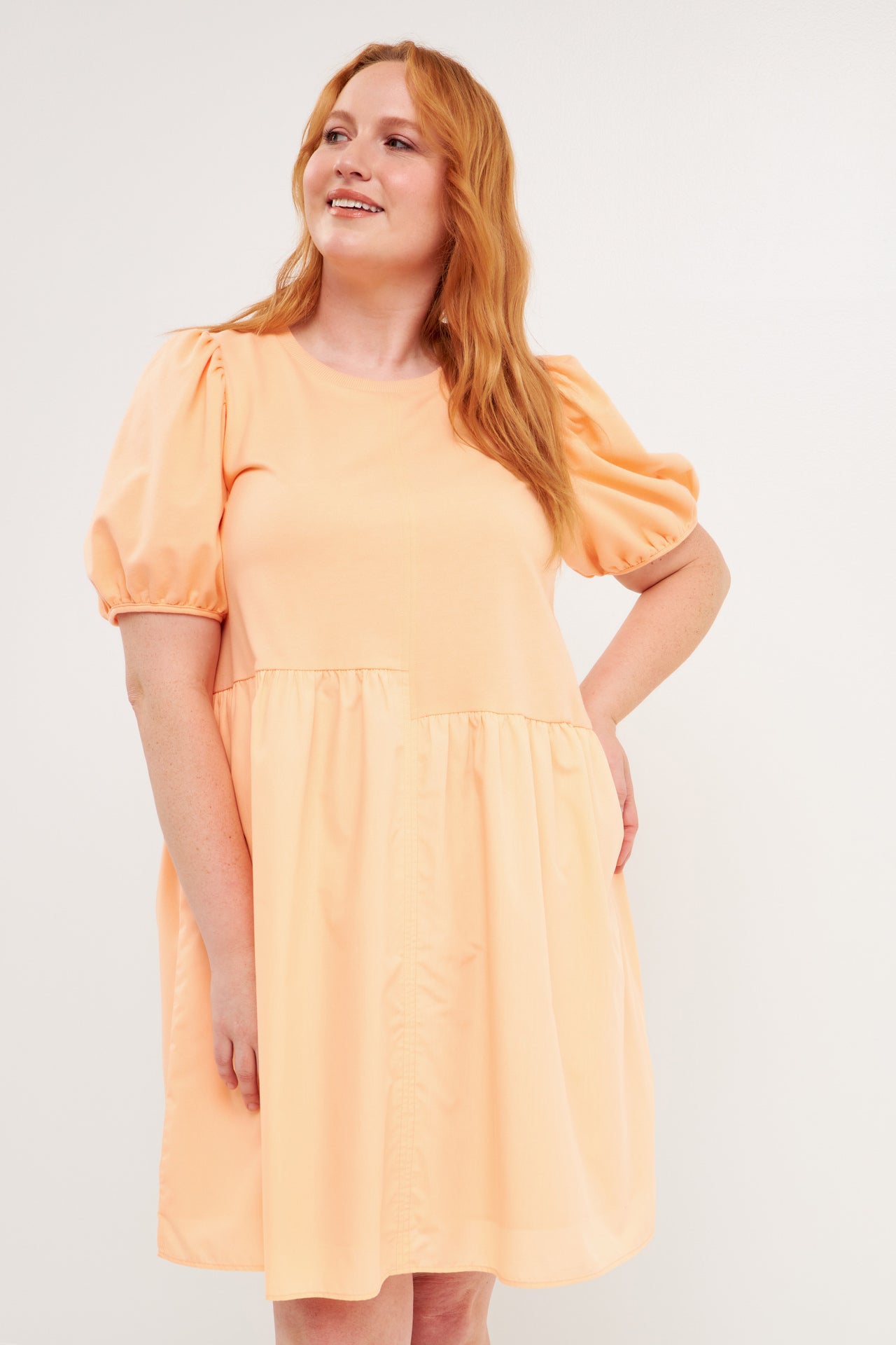 ENGLISH FACTORY - Knit Woven Mixed Dress Plus - DRESSES available at Objectrare