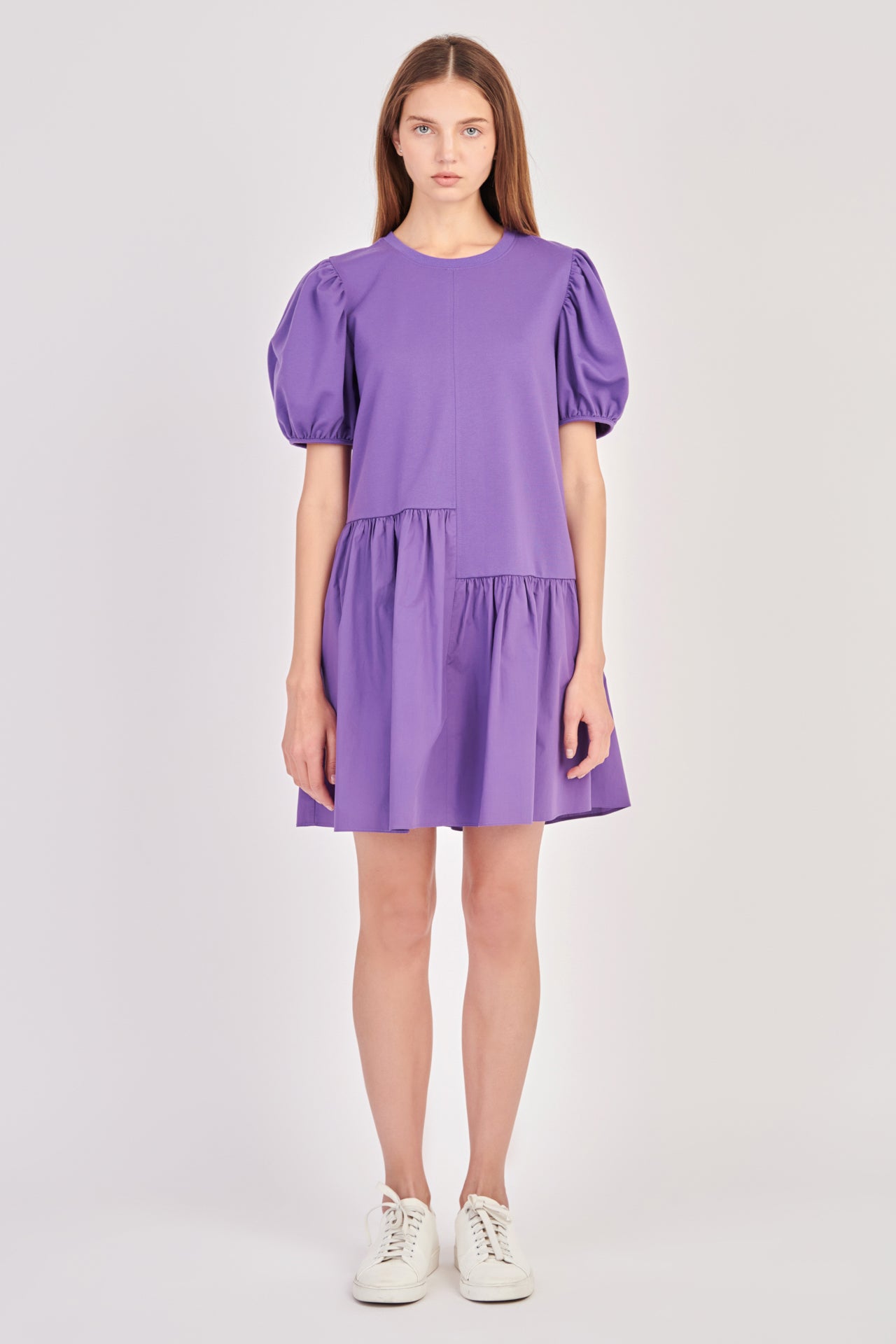 ENGLISH FACTORY - Knit Woven Mixed Dress Plus - DRESSES available at Objectrare