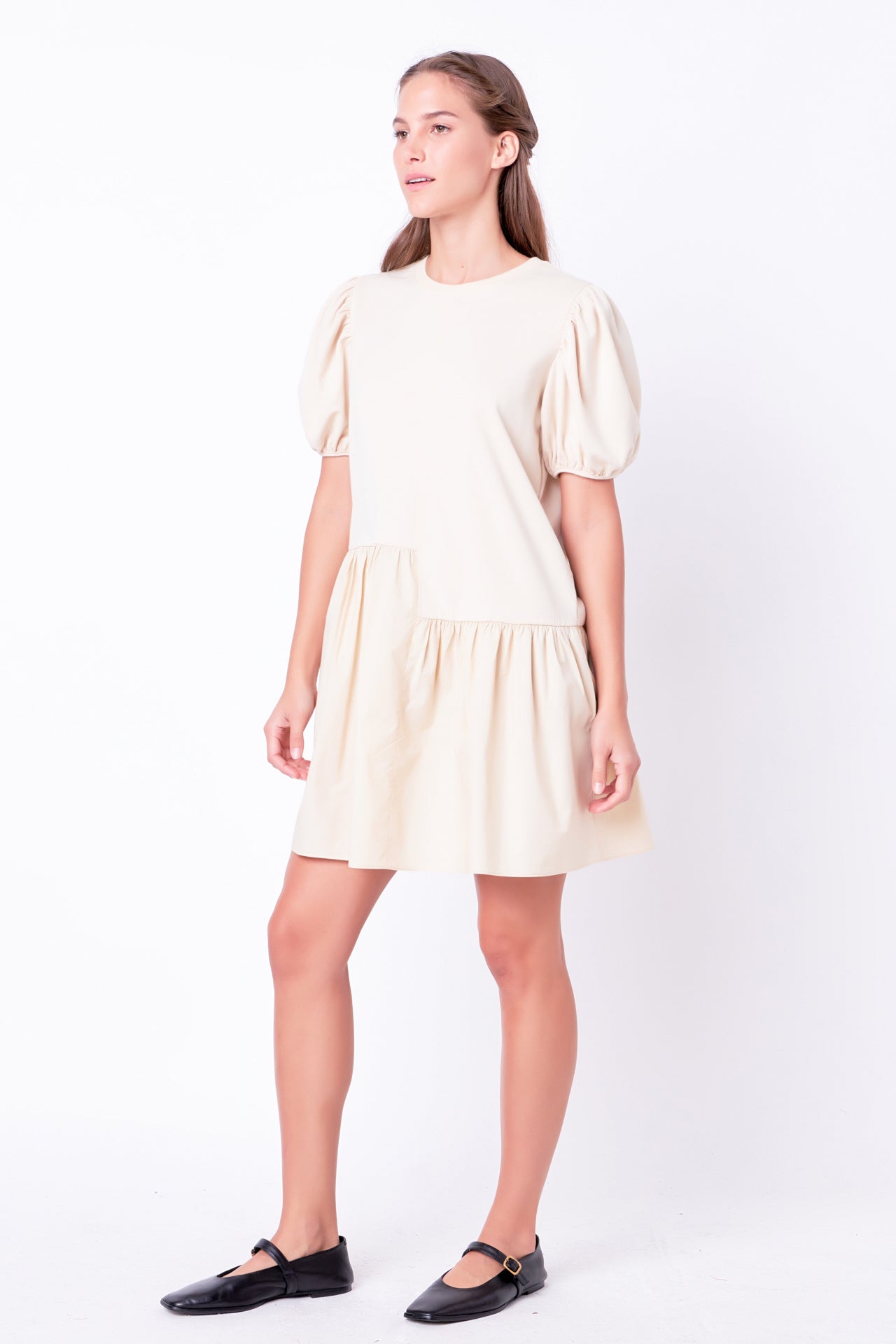 ENGLISH FACTORY - Knit Woven Mixed Dress Plus - DRESSES available at Objectrare