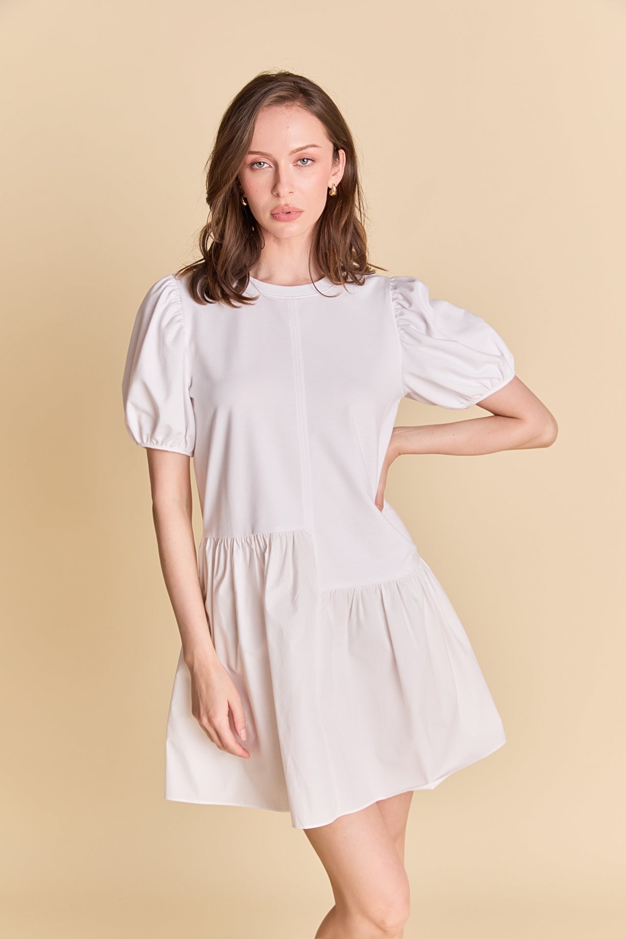 Knit Woven Mixed Dress
