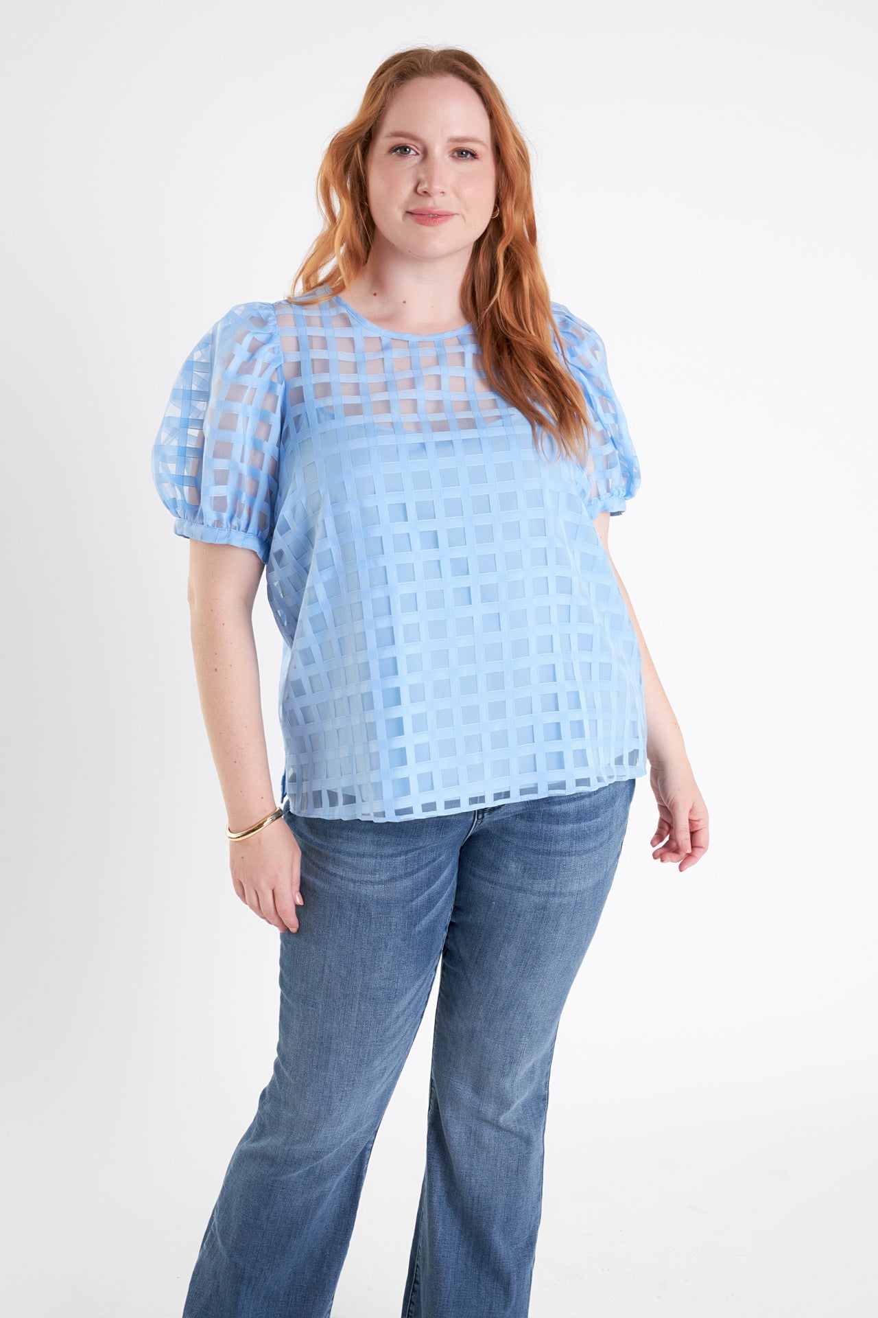 ENGLISH FACTORY - Plaid See Through Top - TOPS available at Objectrare