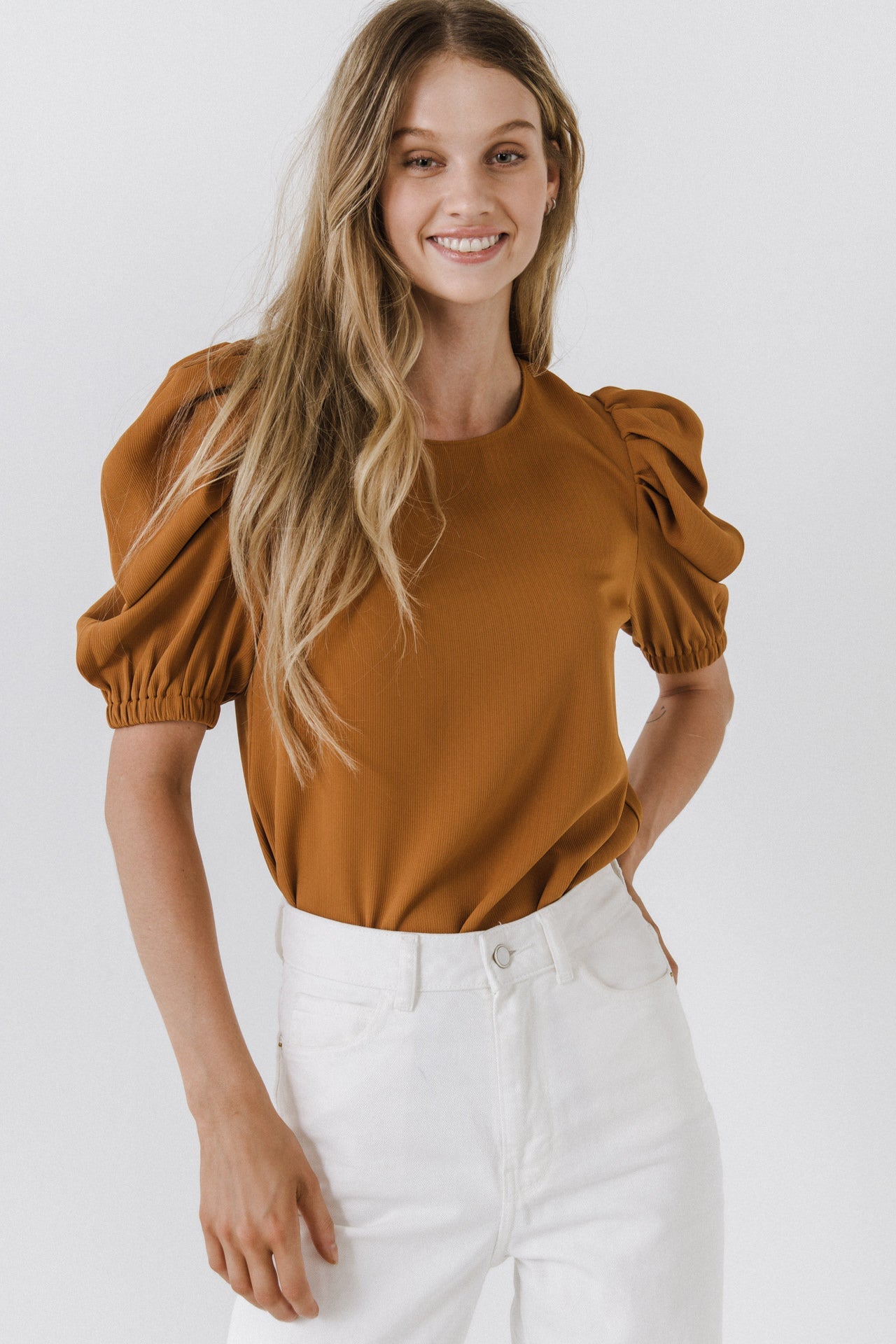 ENGLISH FACTORY - Pleated Puff Sleeve Top - TOPS available at Objectrare