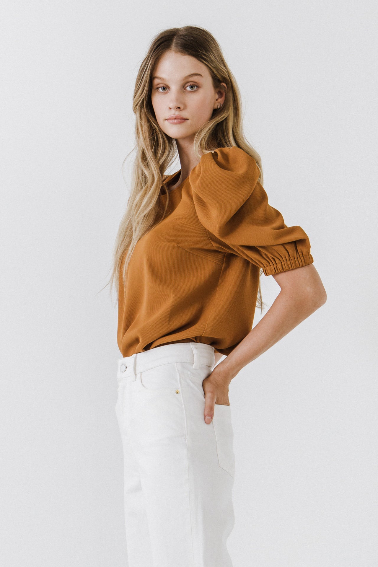 ENGLISH FACTORY - Pleated Puff Sleeve Top - TOPS available at Objectrare