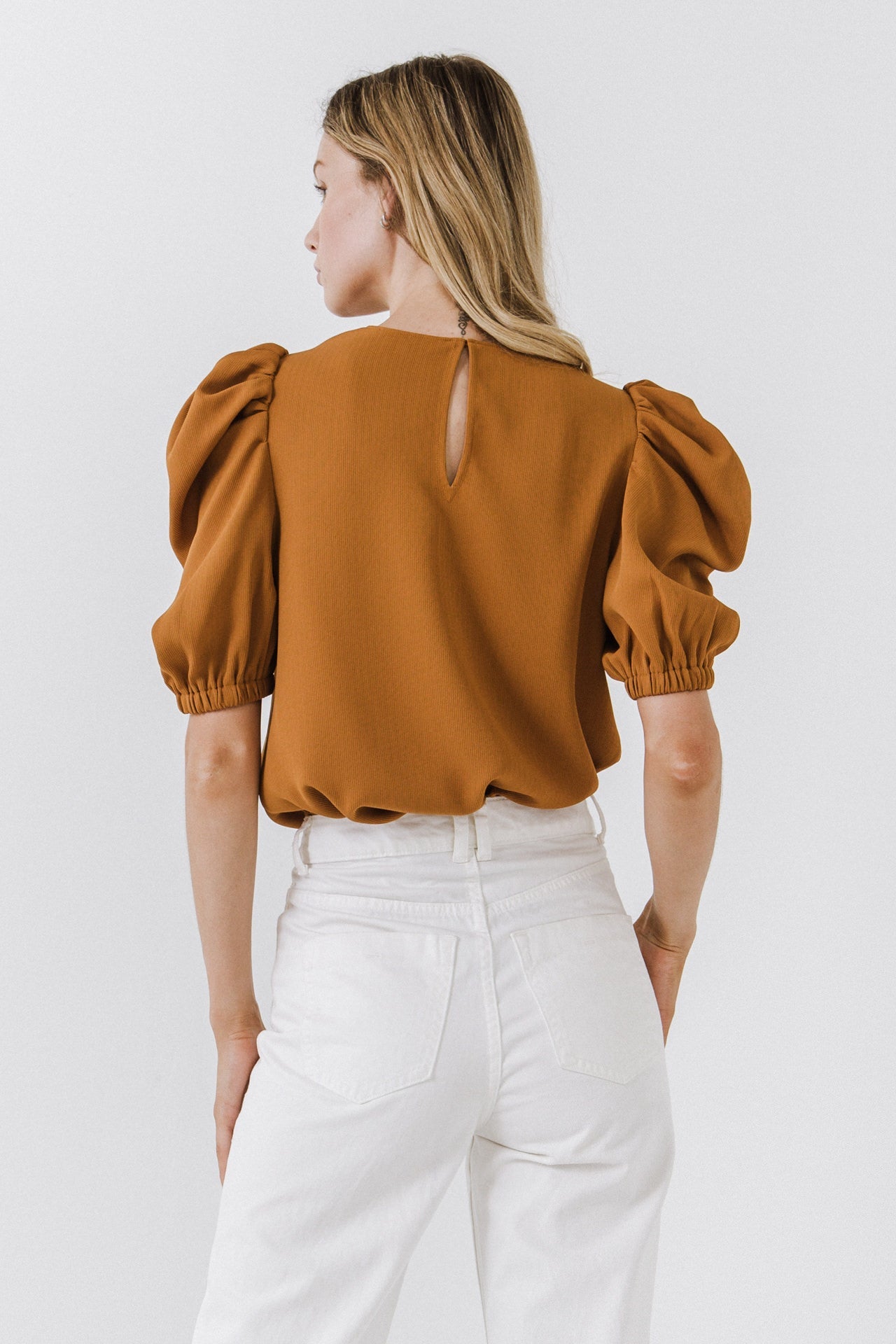 ENGLISH FACTORY - Pleated Puff Sleeve Top - TOPS available at Objectrare