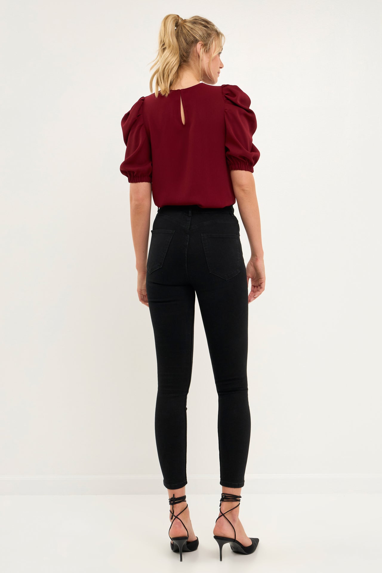 ENGLISH FACTORY - Pleated Puff Sleeve Top - TOPS available at Objectrare