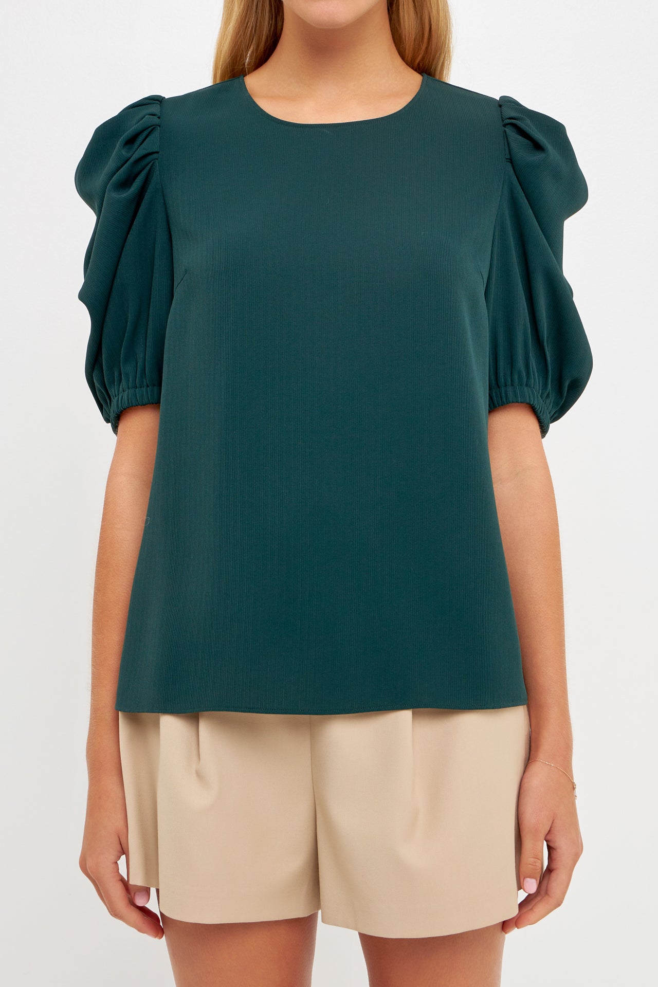 ENGLISH FACTORY - Pleated Puff Sleeve Top - TOPS available at Objectrare