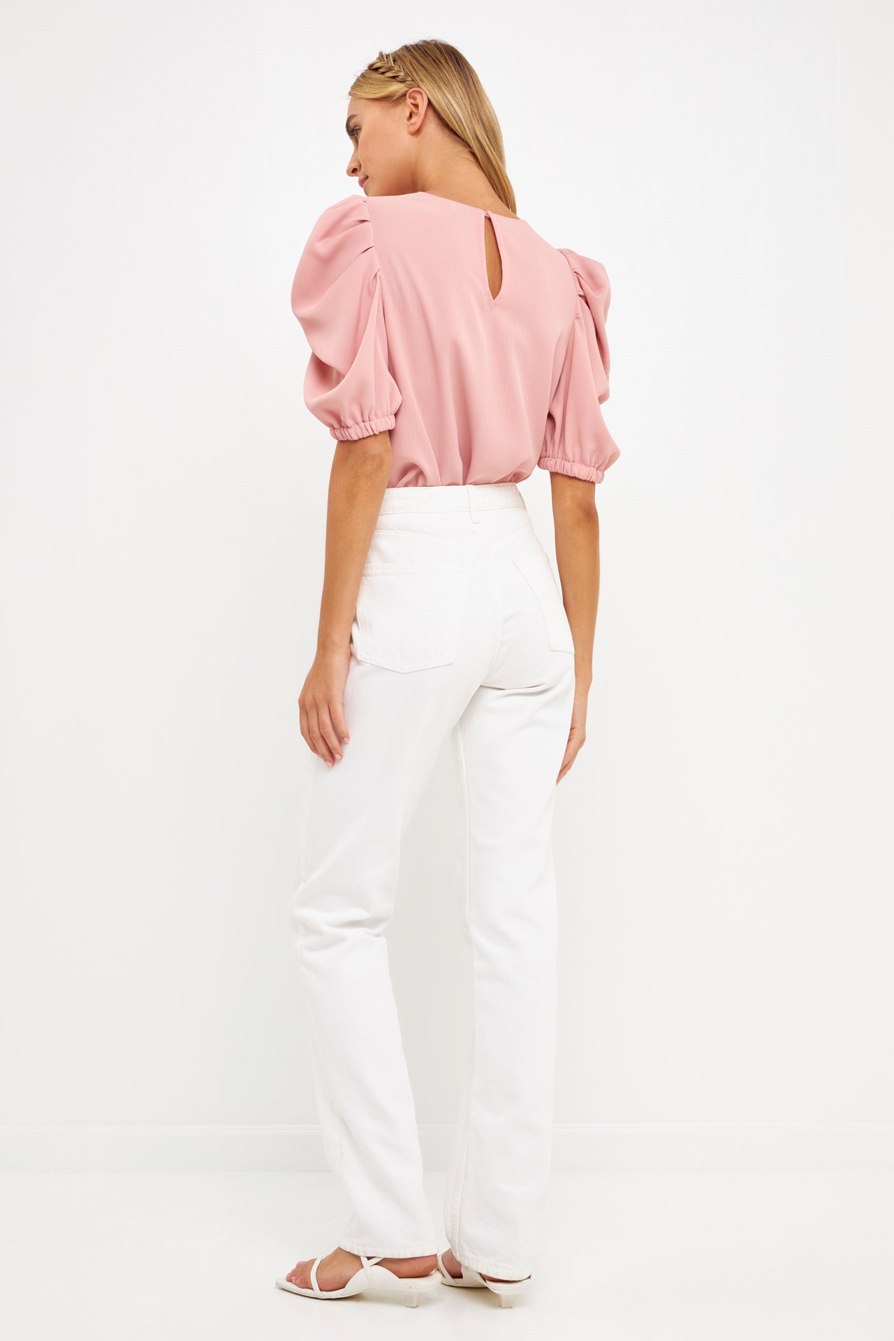 ENGLISH FACTORY - Ruched Puff Sleeve Top - TOPS available at Objectrare