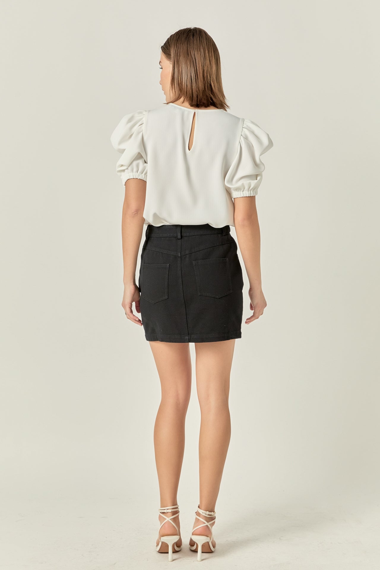ENGLISH FACTORY - Ruched Puff Sleeve Top - TOPS available at Objectrare