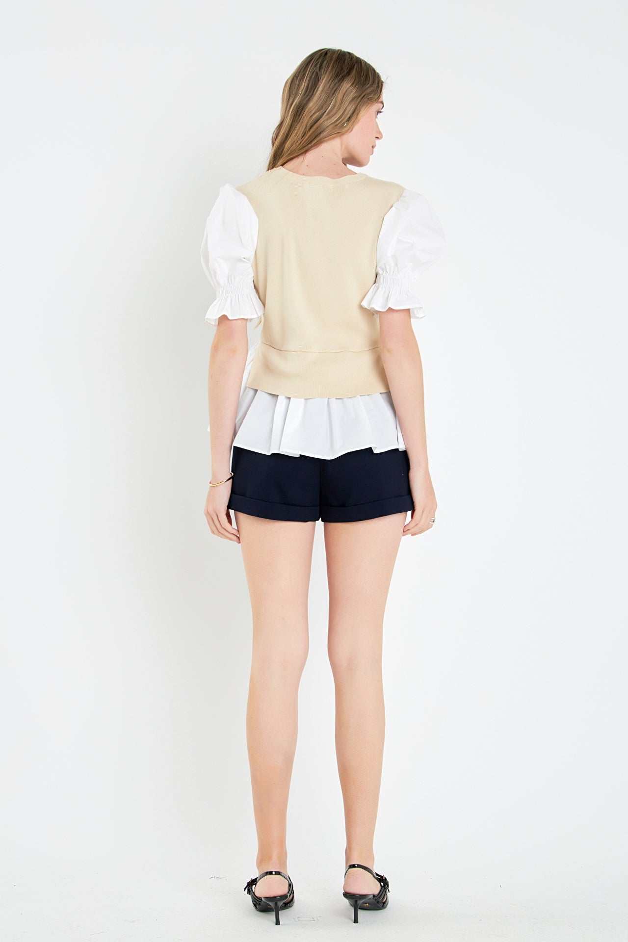 ENGLISH FACTORY - Sweater Poplin Mixed Top - SWEATERS & KNITS available at Objectrare