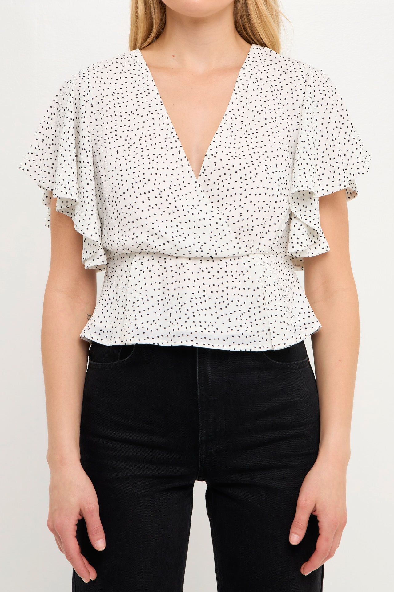 ENGLISH FACTORY - Dotted Wrapped Top - TOPS available at Objectrare