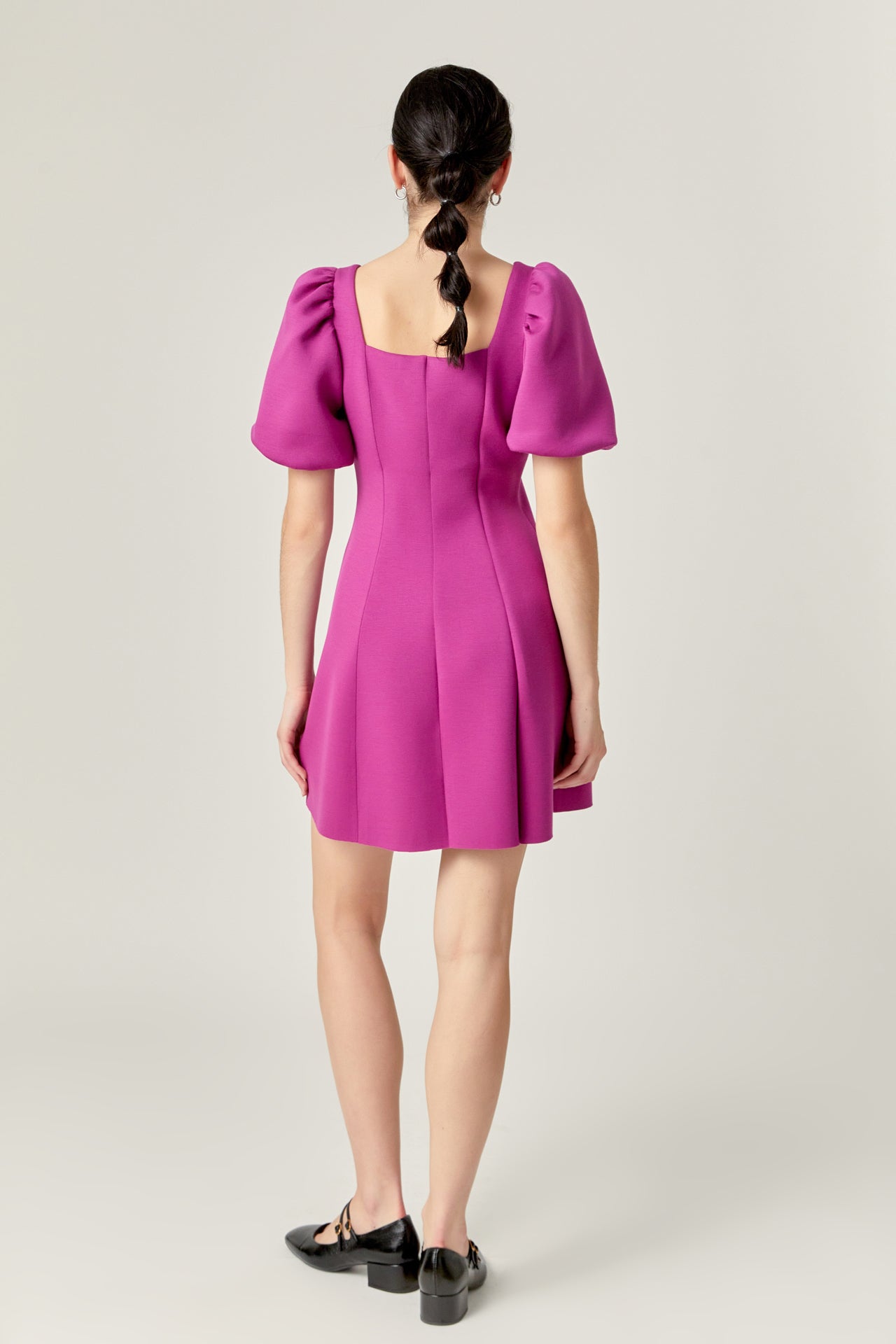 ENGLISH FACTORY - Puff Sleeve Mini Dress in Orchid - DRESSES available at Objectrare