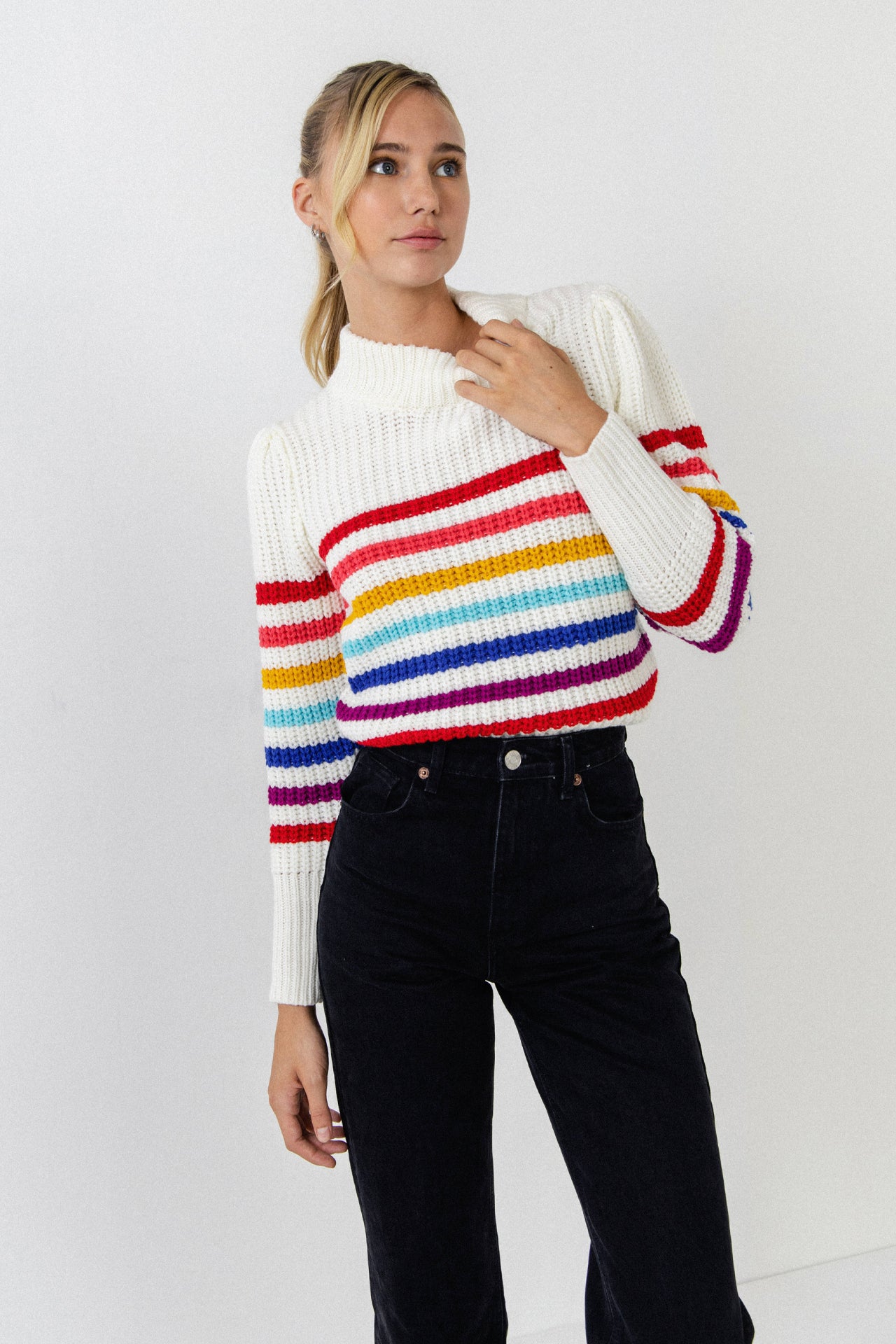 ENGLISH FACTORY - Rainbow Stripe Sweater - SWEATERS & KNITS available at Objectrare