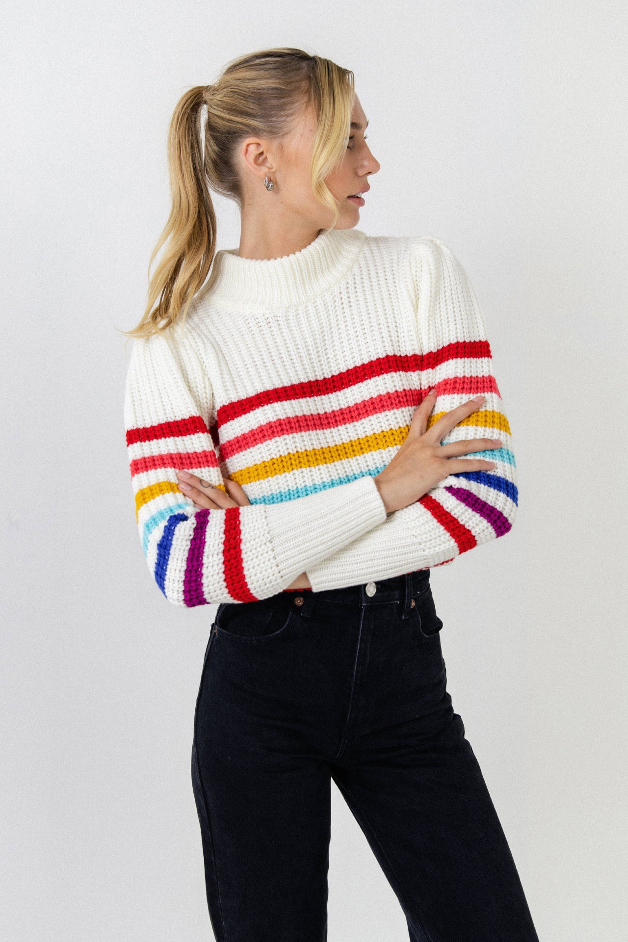 ENGLISH FACTORY - Rainbow Stripe Sweater - SWEATERS & KNITS available at Objectrare