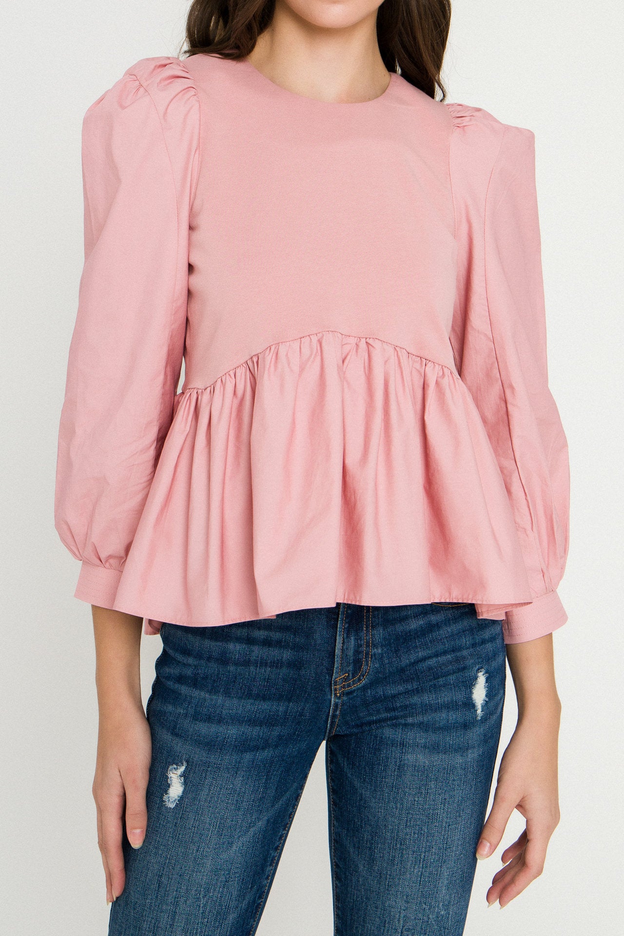 ENGLISH FACTORY - Woven Knit Mixed Top - TOPS available at Objectrare