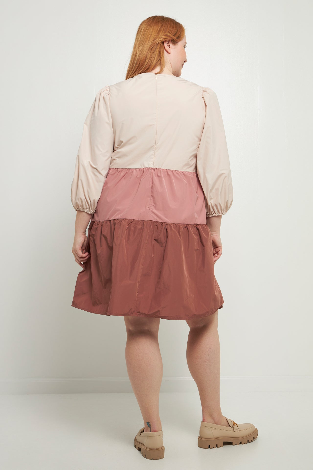 ENGLISH FACTORY - Plus Size Colorblock Mini Dress - DRESSES available at Objectrare
