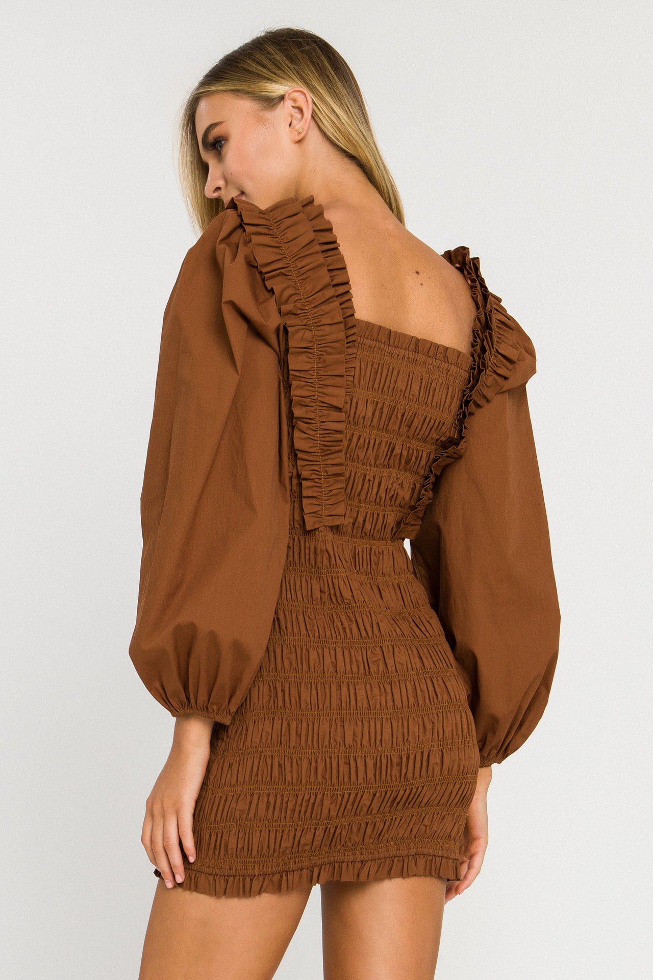 ENDLESS ROSE - Smocking Detail Mini Dress - DRESSES available at Objectrare