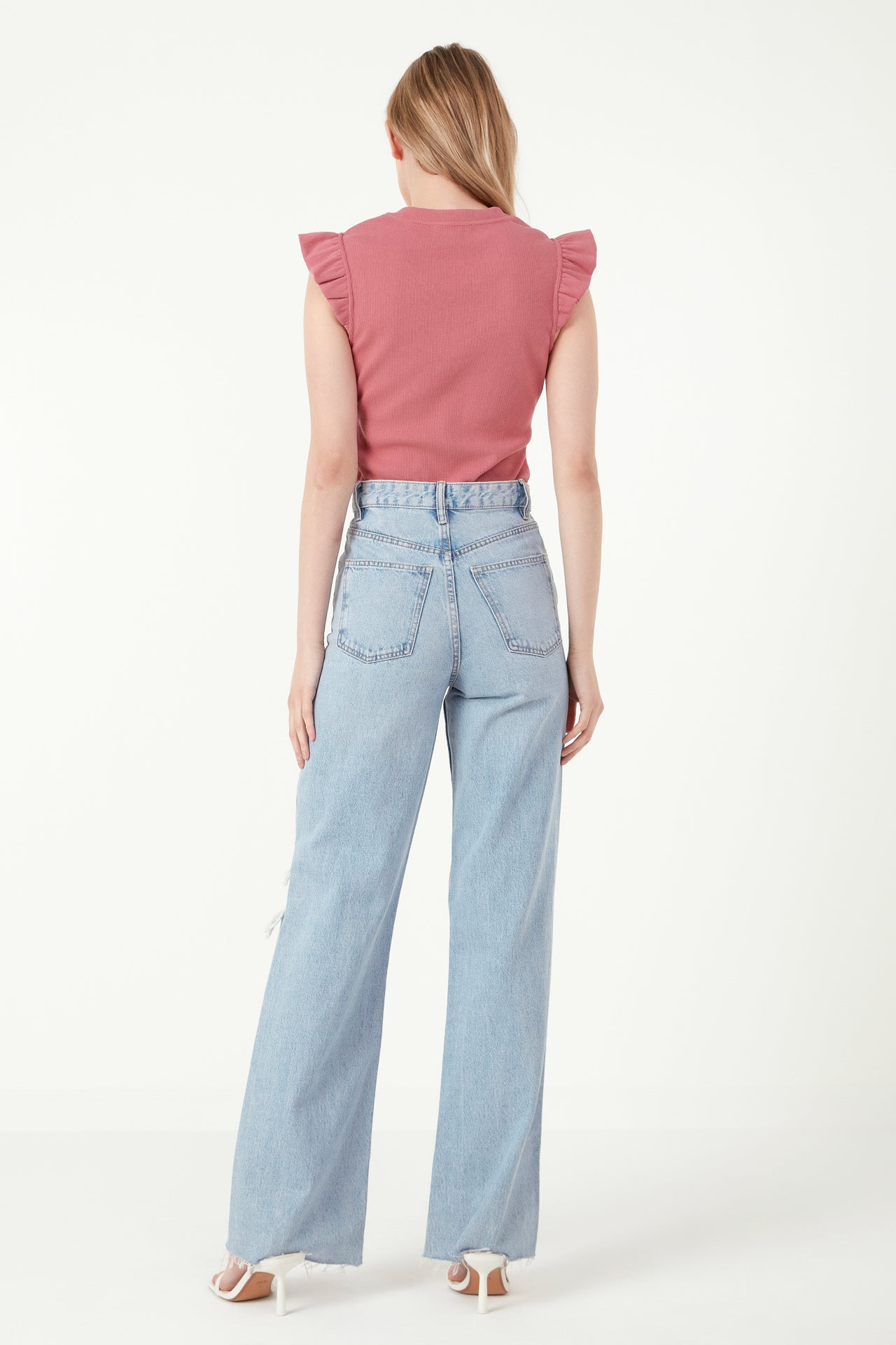 FREE THE ROSES - Ruffle Detail Knit Top - TOPS available at Objectrare