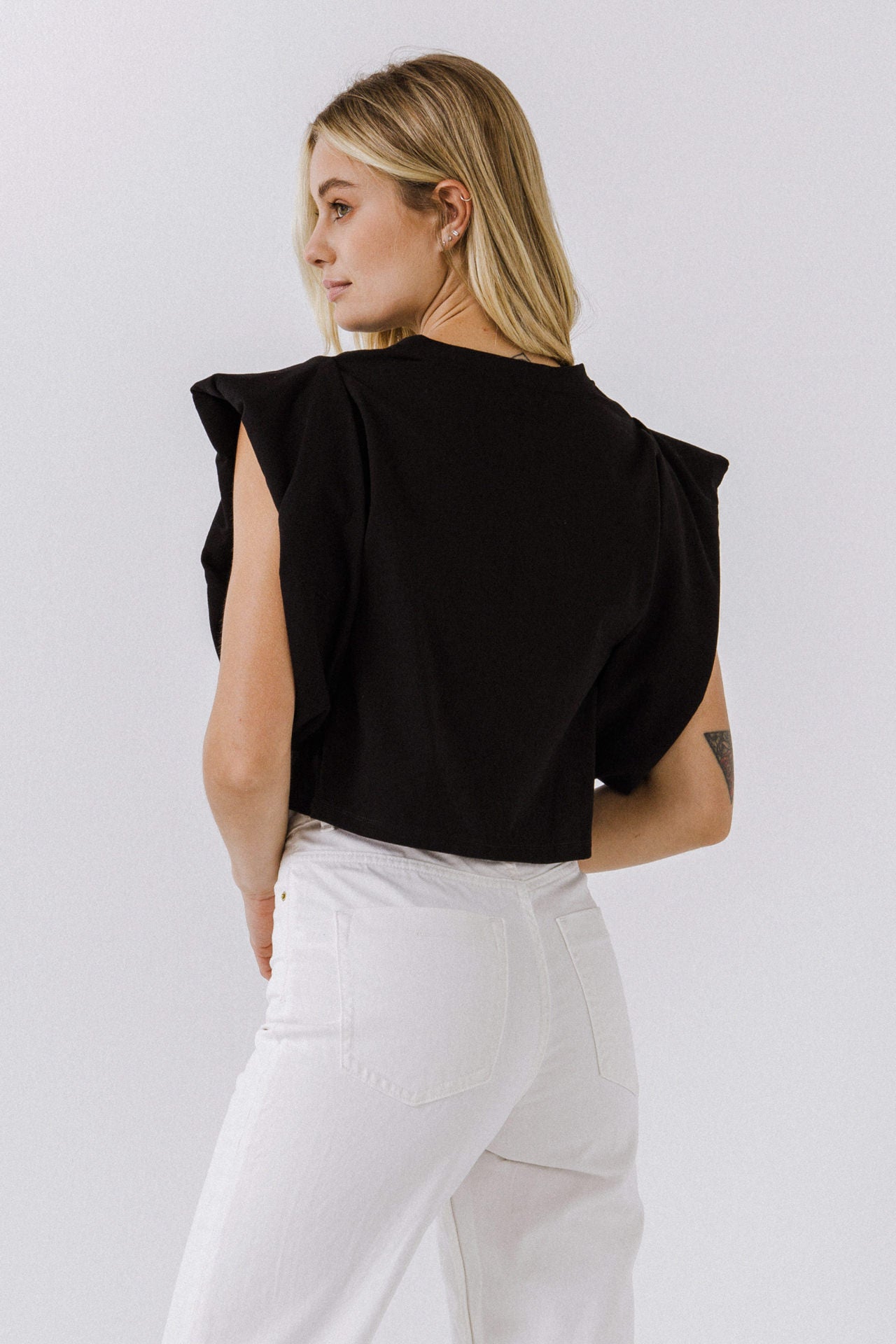 Drop Shoulder Cropped Top