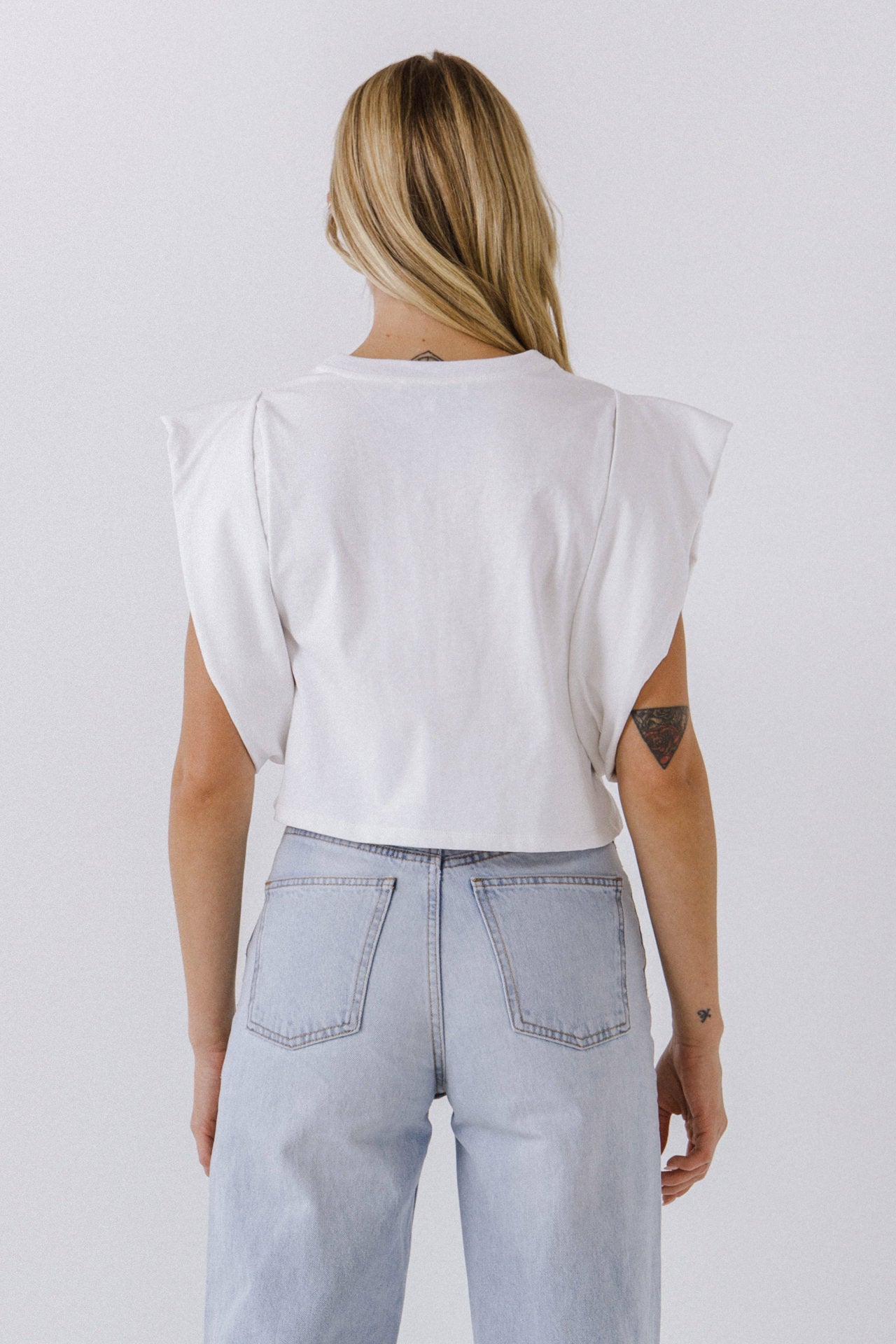 Drop Shoulder Cropped Top