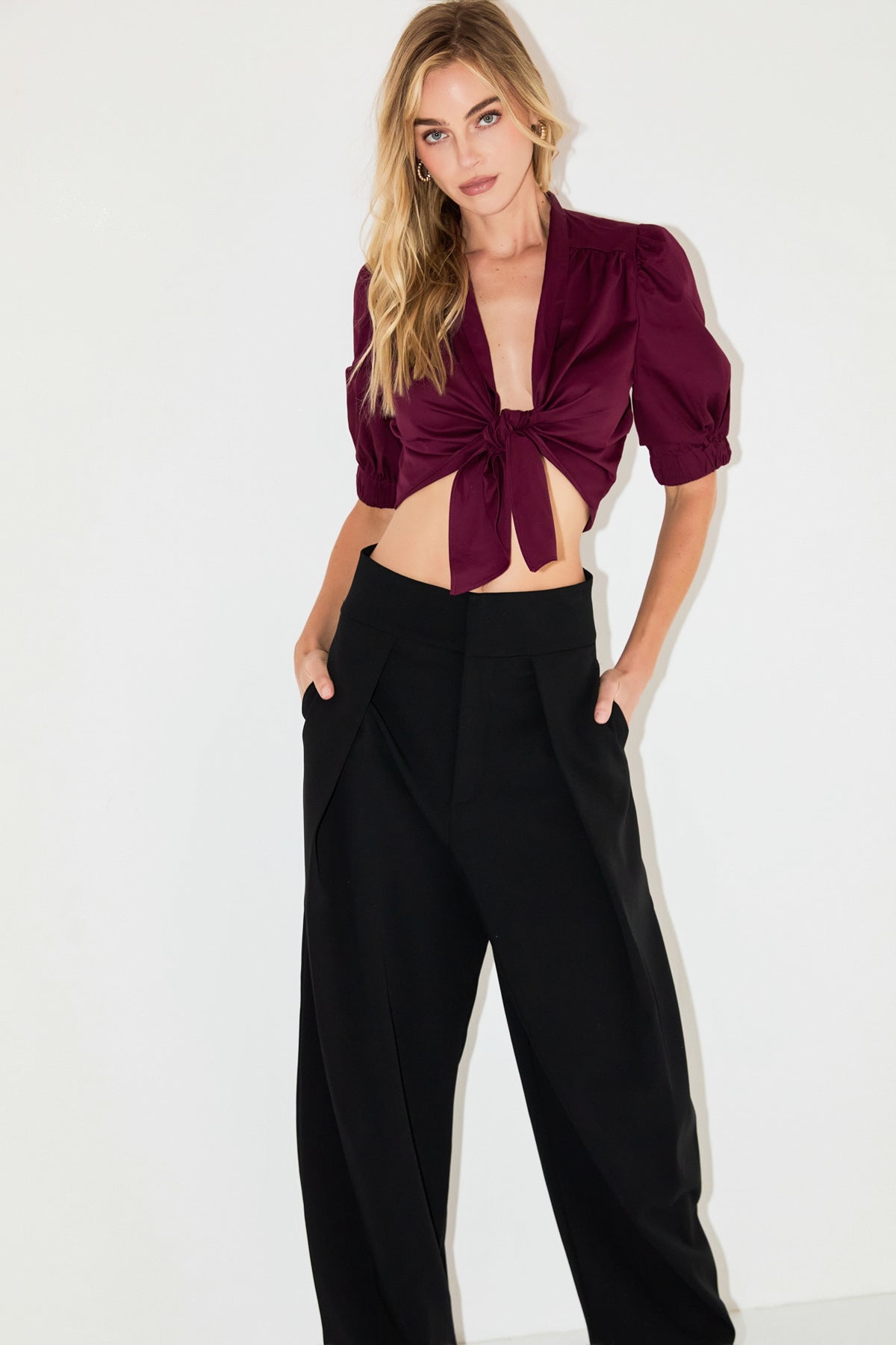 Tied Front Cropped Top