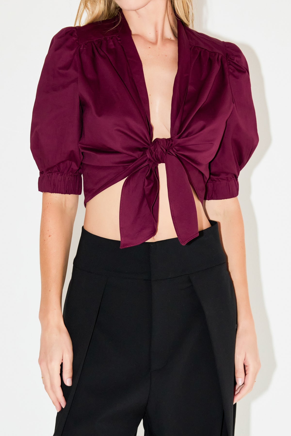 Tied Front Cropped Top