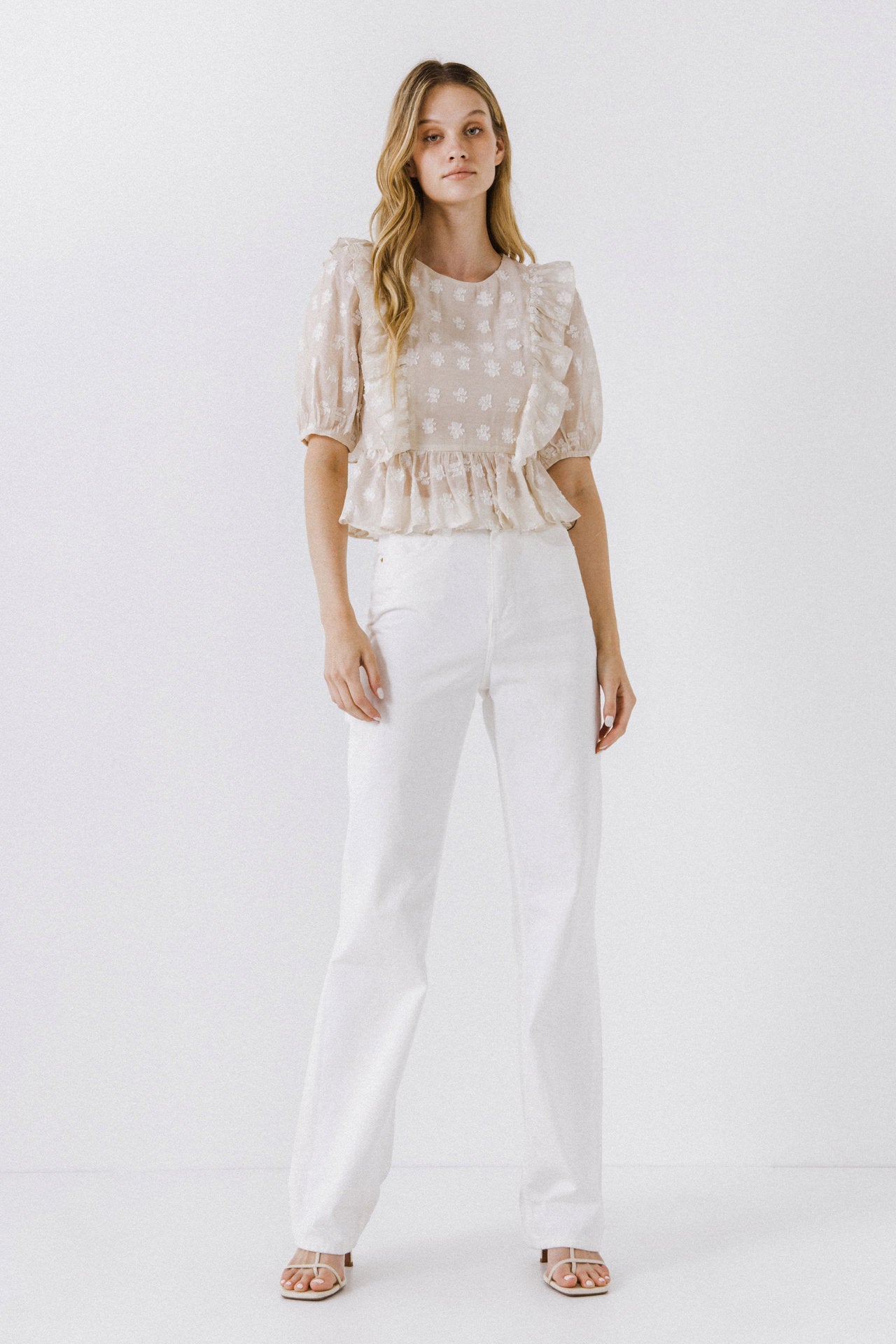 Floral texture fabric Woven Blouse