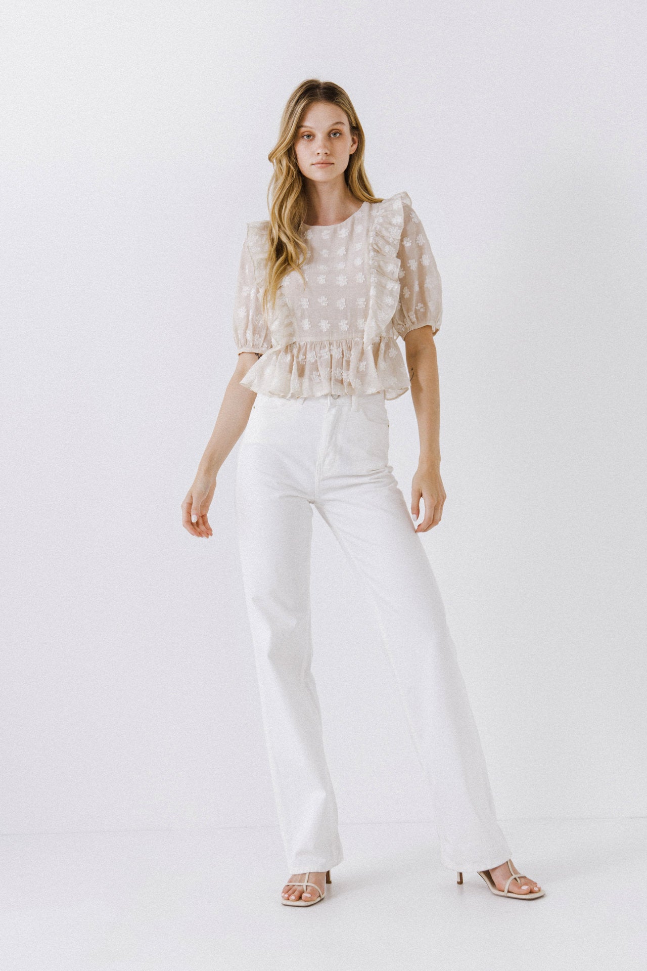 Floral texture fabric Woven Blouse