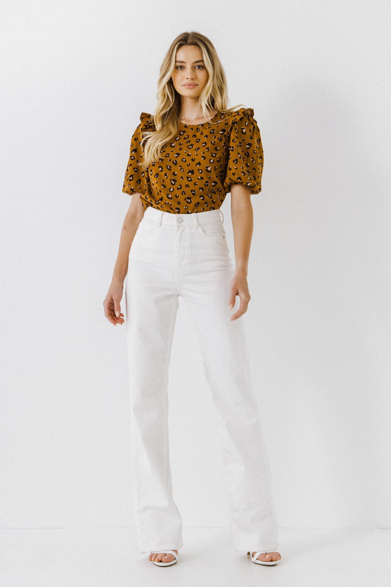 ENGLISH FACTORY - Puff Sleeve Printed Top - TOPS available at Objectrare