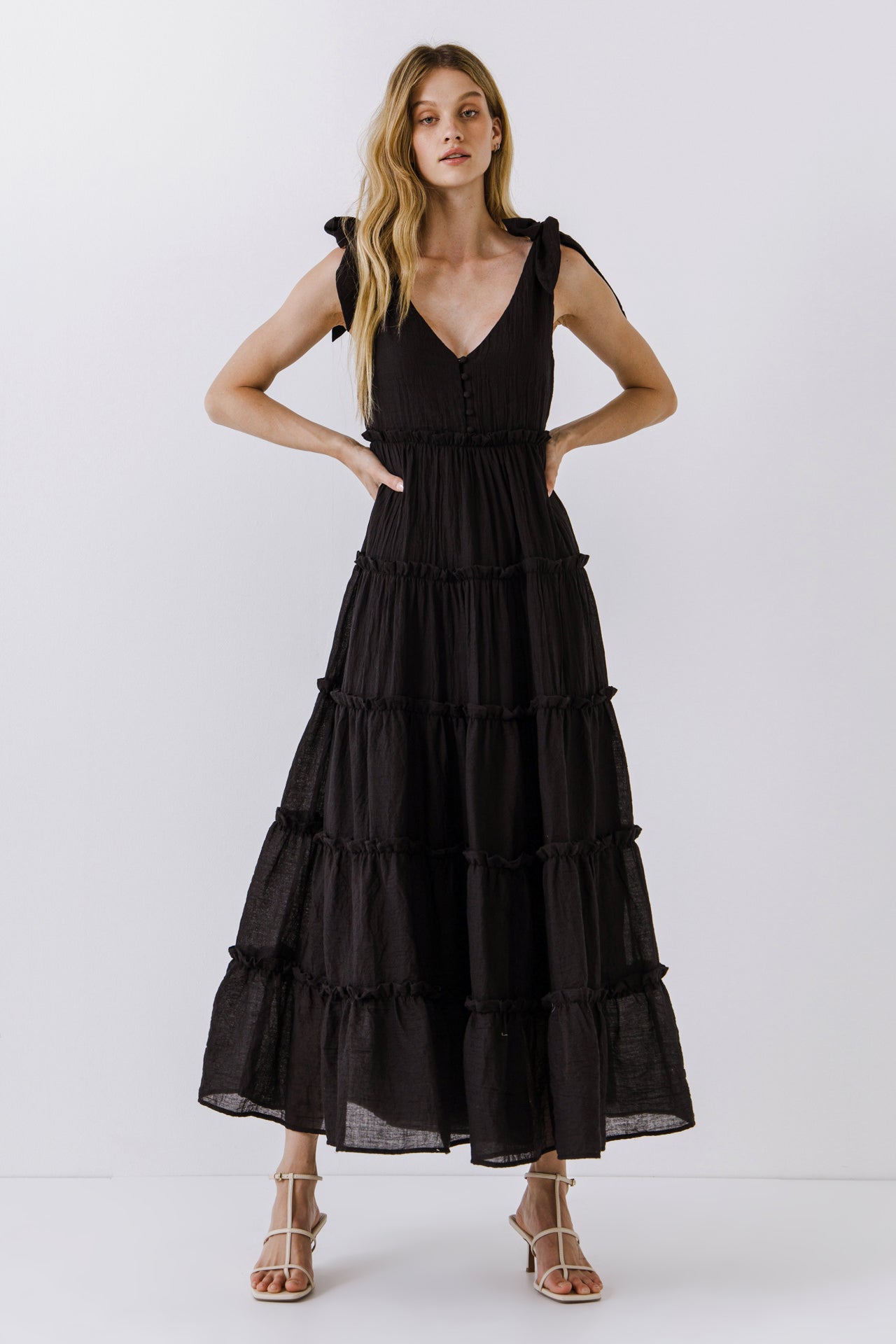 FREE THE ROSES - Tiered Maxi Dress - DRESSES available at Objectrare