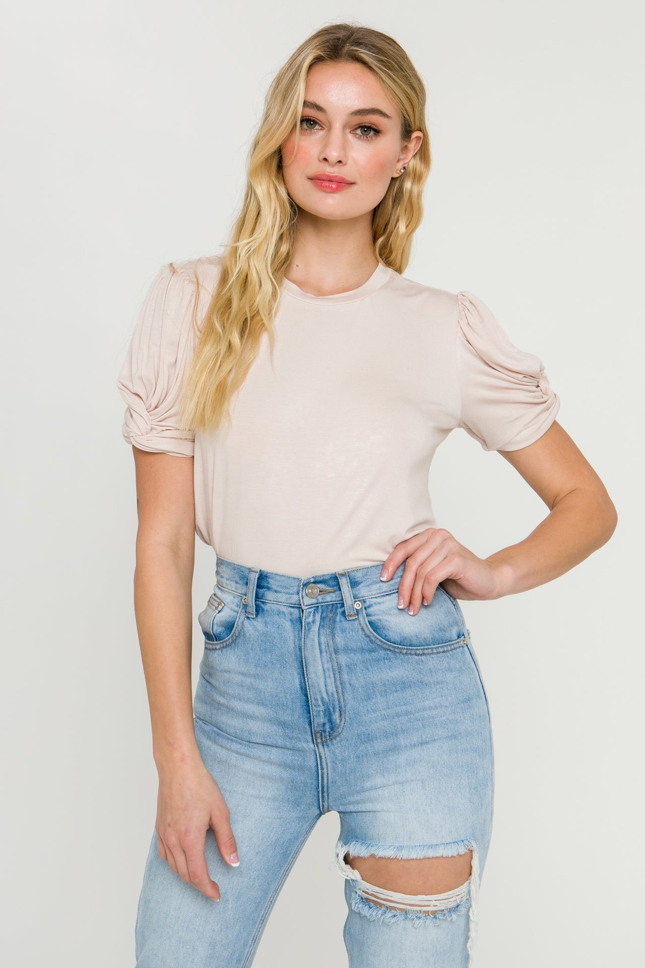 ENGLISH FACTORY - Twisted Sleeve T-shirt - T-SHIRTS available at Objectrare