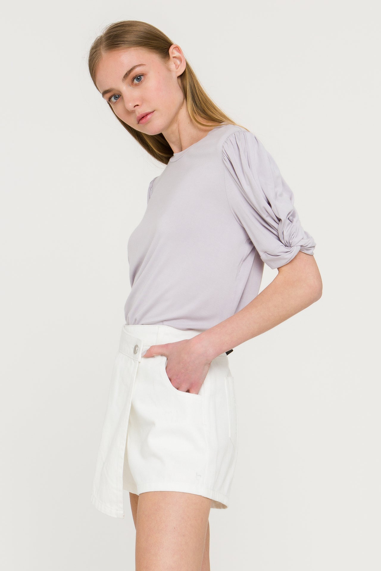 ENGLISH FACTORY - Twisted Sleeve T-shirt - T-SHIRTS available at Objectrare