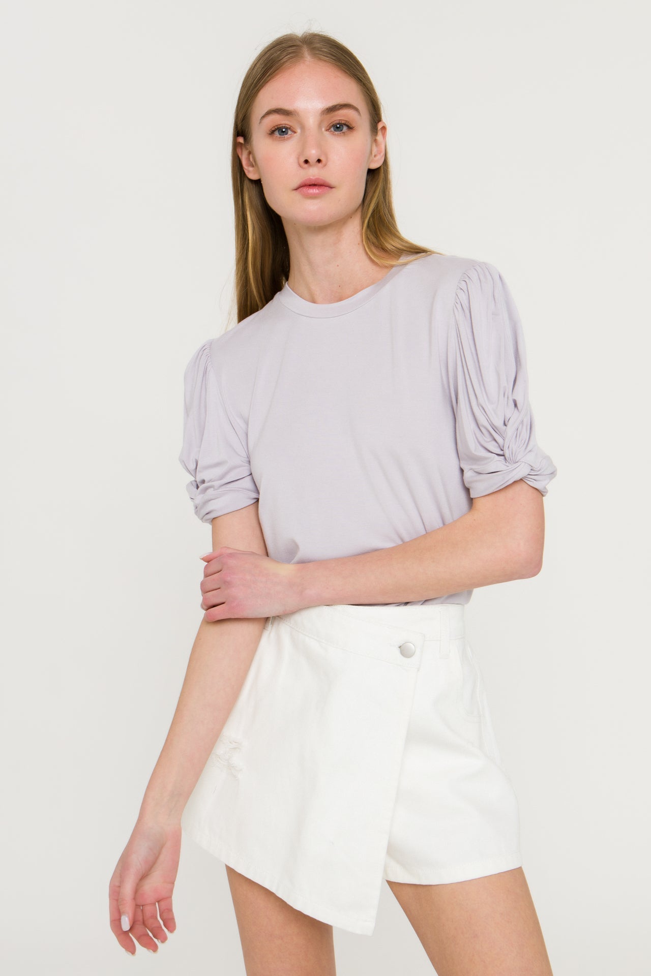 ENGLISH FACTORY - Twisted Sleeve T-shirt - T-SHIRTS available at Objectrare