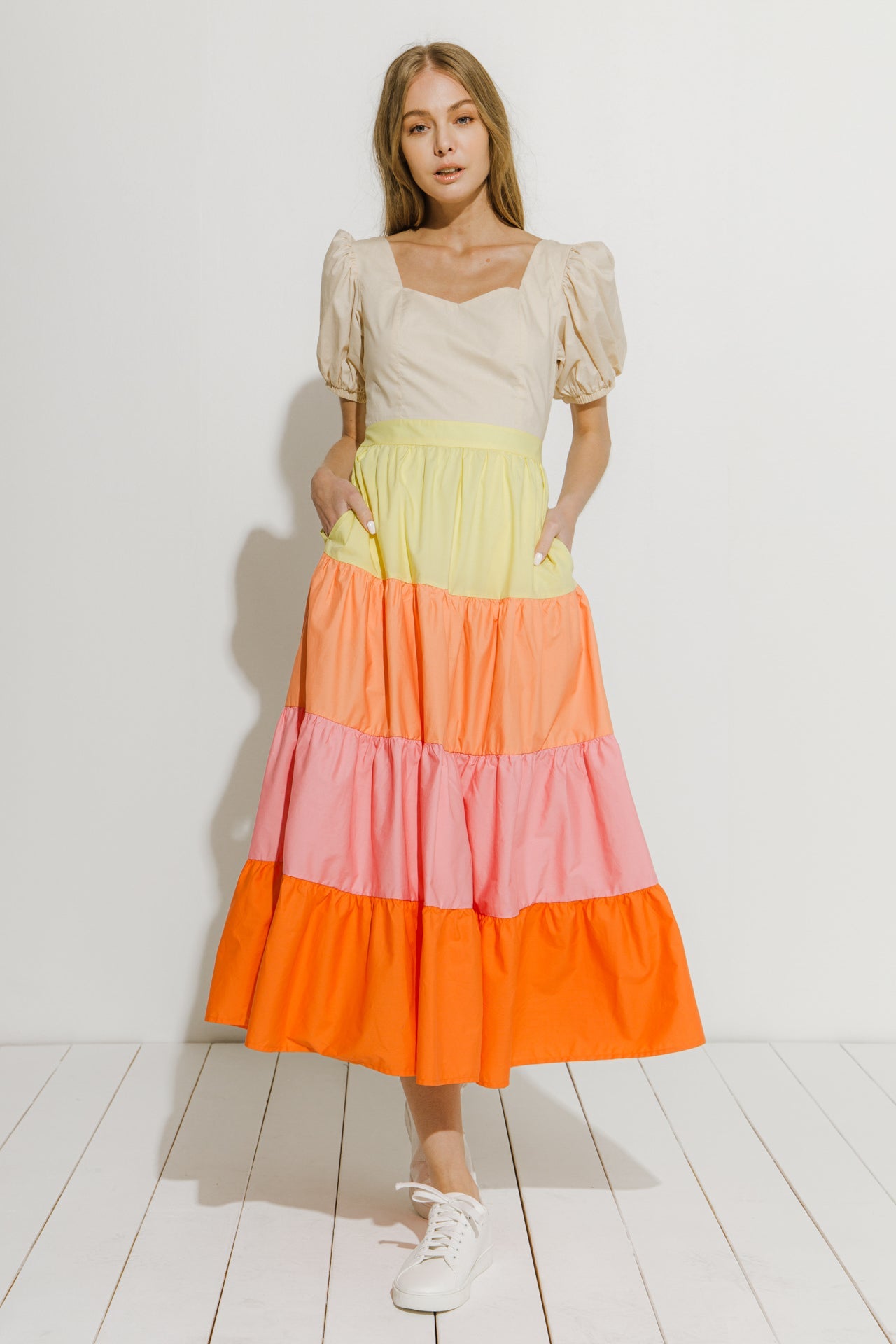Color Block Midi Dress