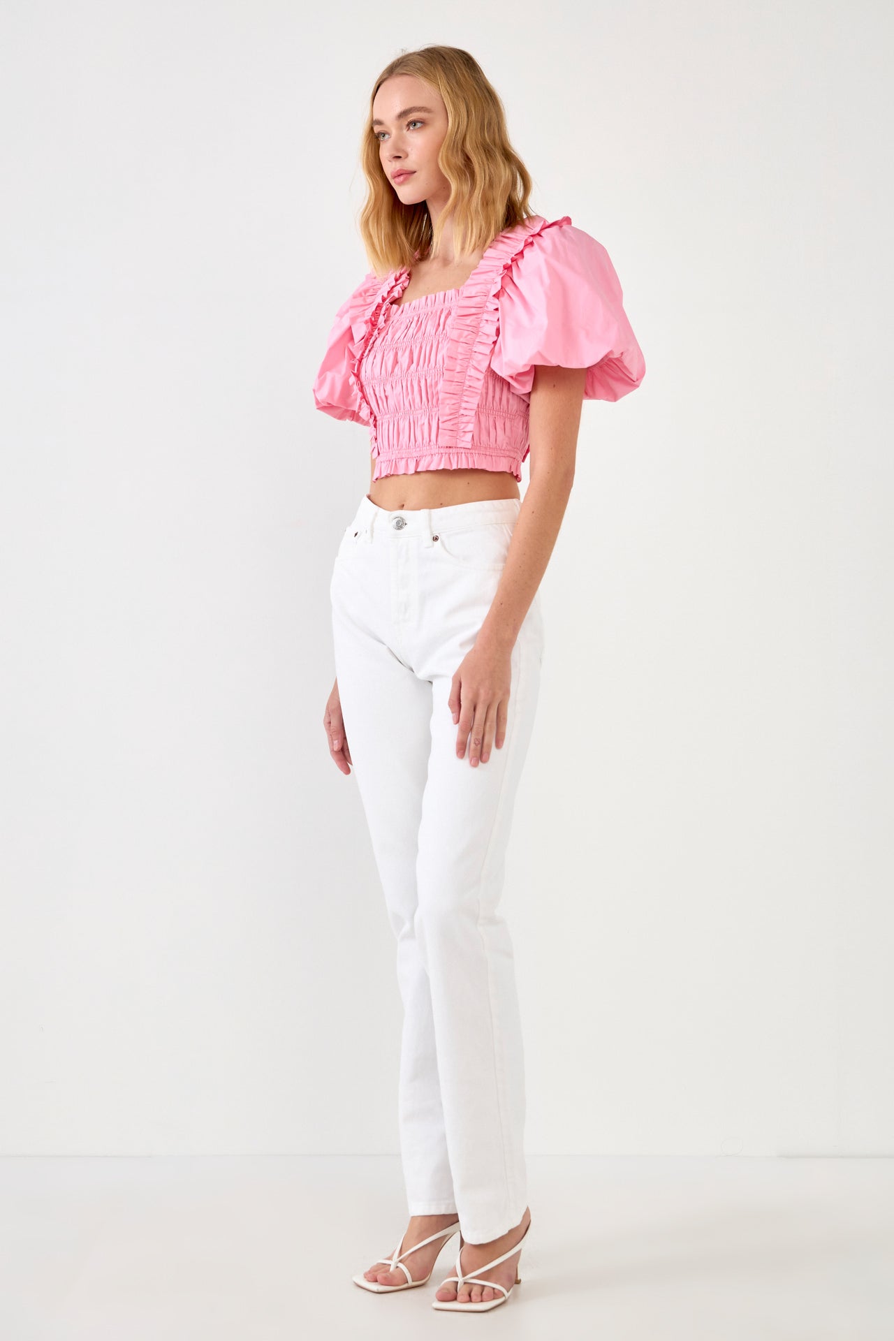 Smocked Puff Sleeve Top