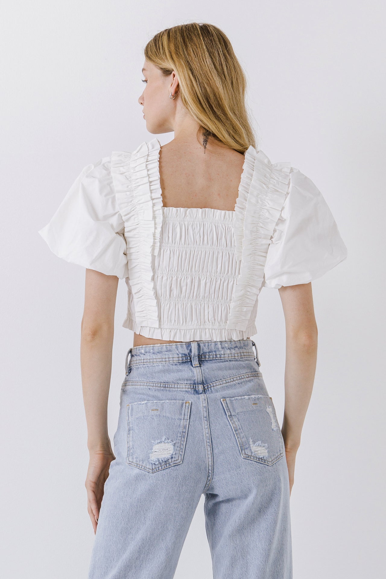 Smocked Puff Sleeve Top