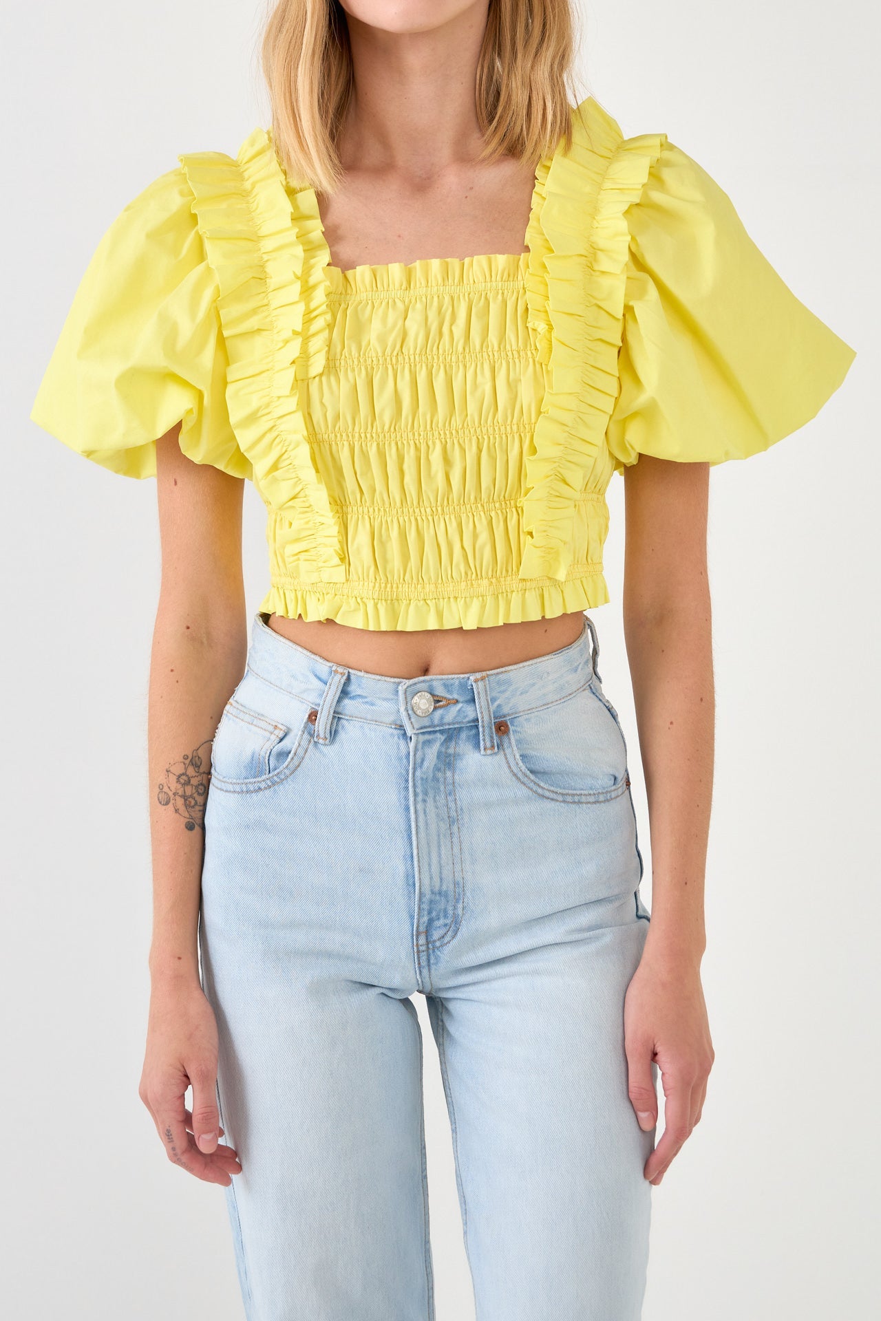 Smocked Puff Sleeve Top