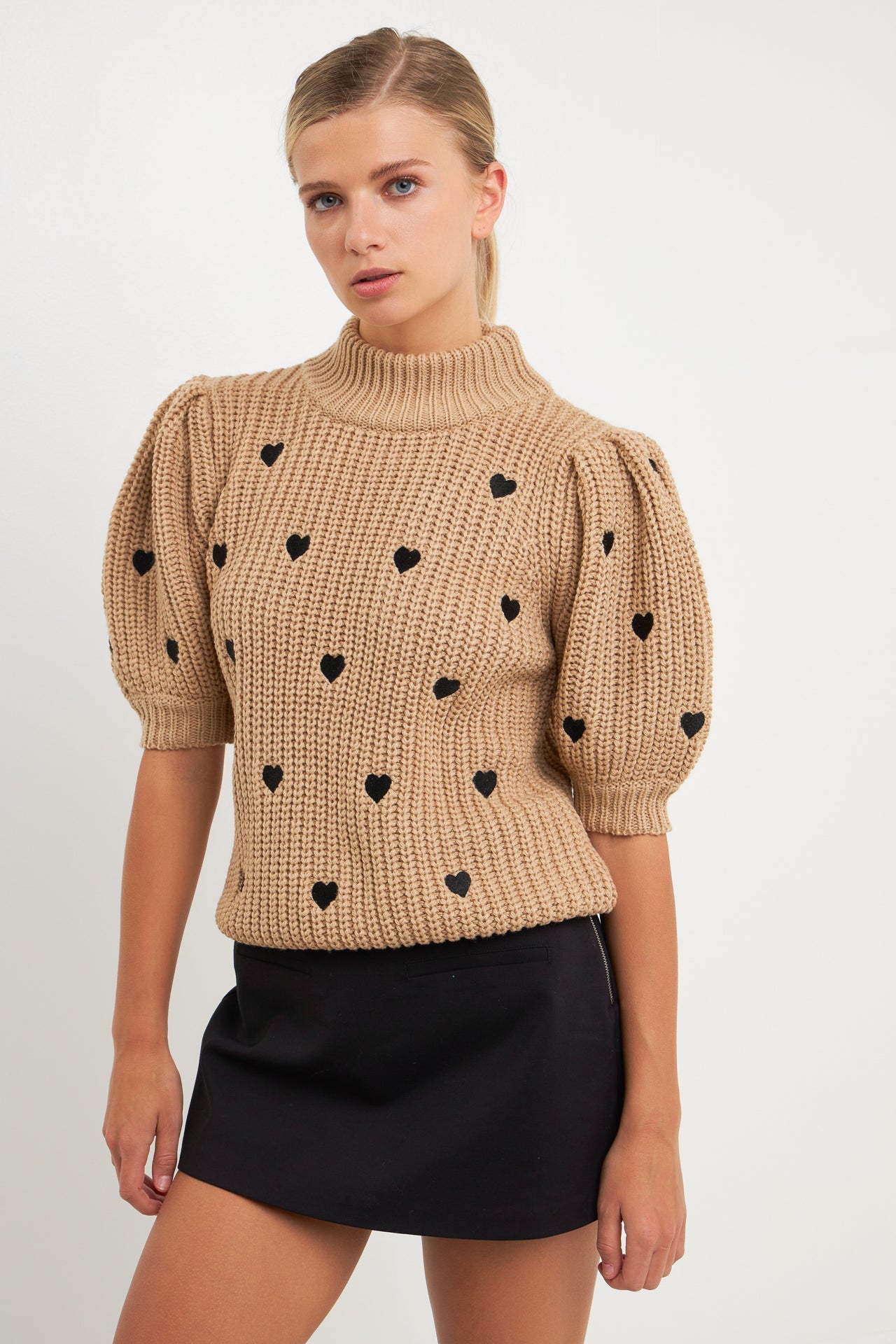 ENGLISH FACTORY - Embroidered Heart Sweater - SWEATERS & KNITS available at Objectrare