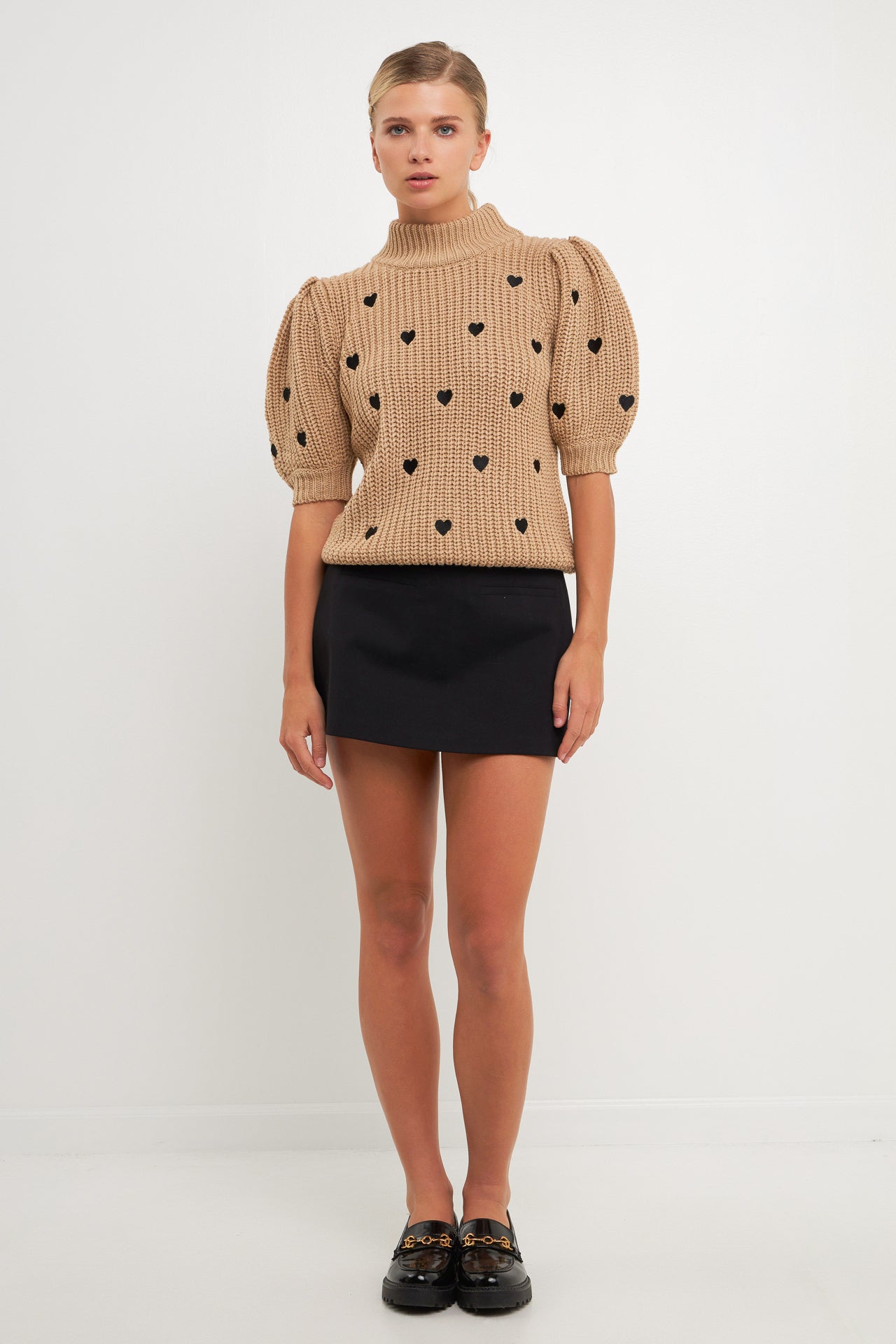 ENGLISH FACTORY - Embroidered Heart Sweater - SWEATERS & KNITS available at Objectrare