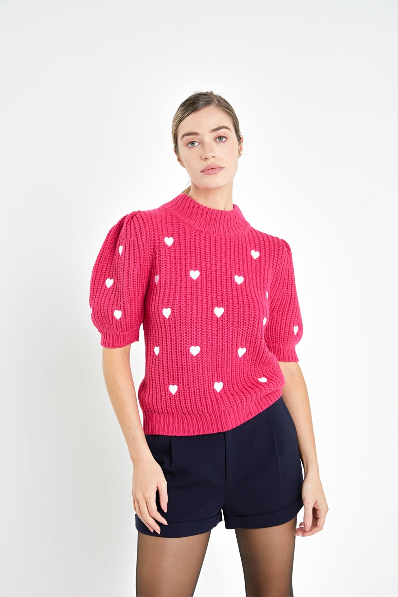 ENGLISH FACTORY - Embroidered Heart Sweater - SWEATERS & KNITS available at Objectrare