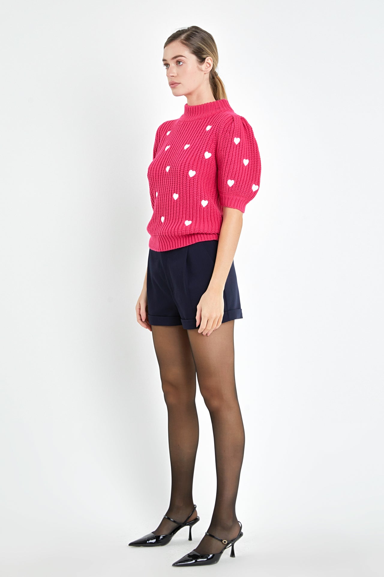 ENGLISH FACTORY - Heart Shape Embroidery Sweater - SWEATERS & KNITS available at Objectrare