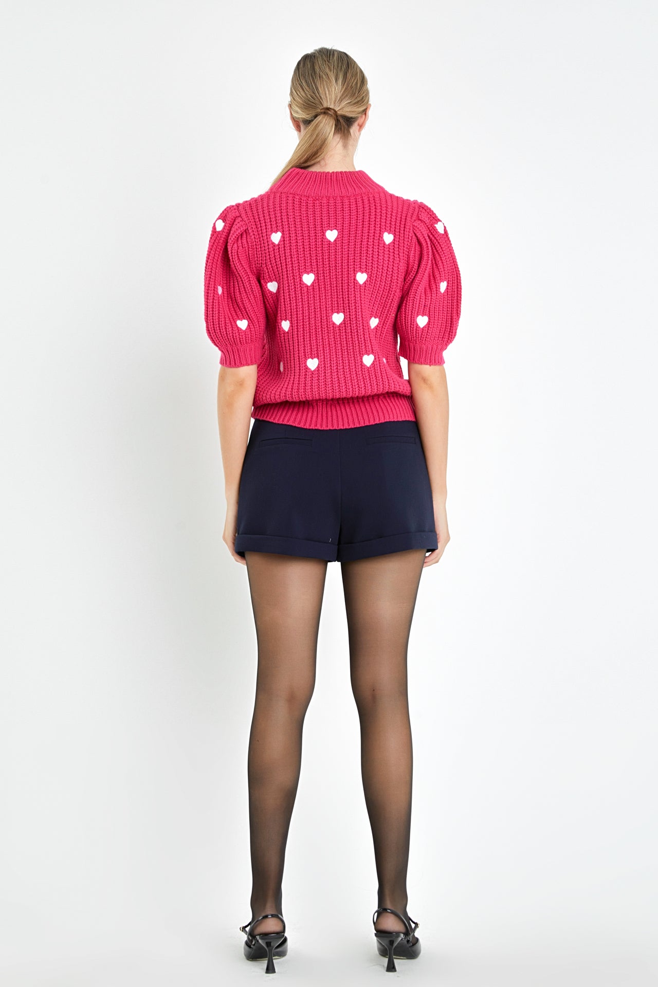 ENGLISH FACTORY - Heart Shape Embroidery Sweater - SWEATERS & KNITS available at Objectrare
