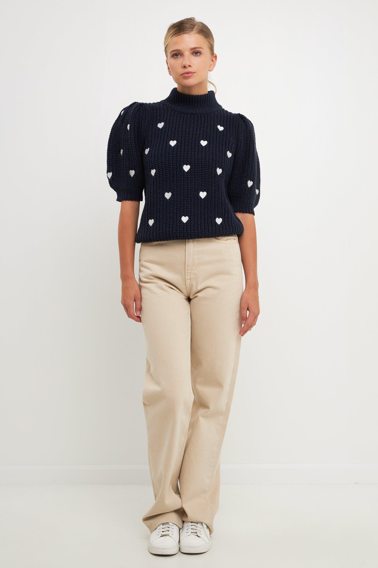 ENGLISH FACTORY - Heart Shape Embroidery Sweater - SWEATERS & KNITS available at Objectrare